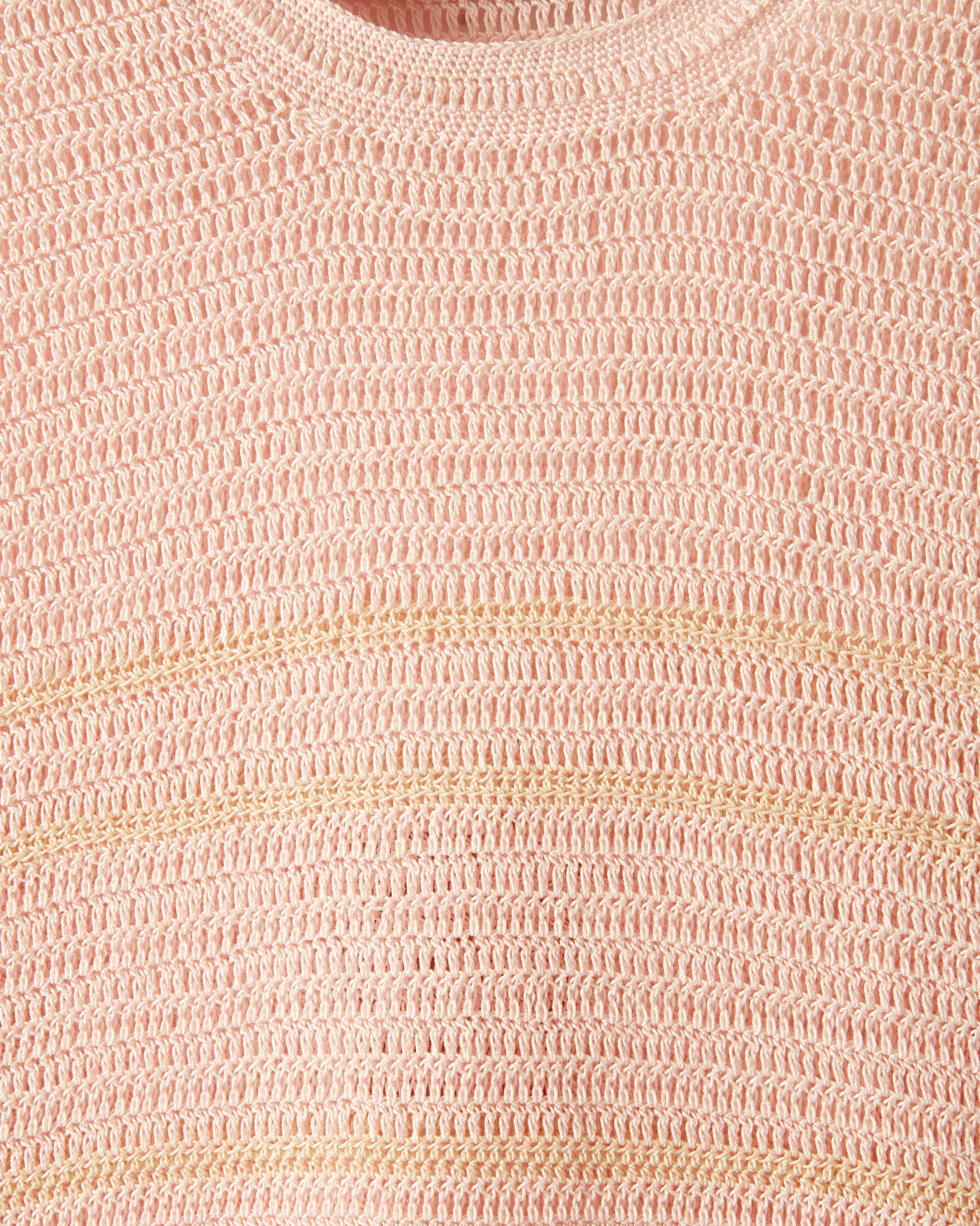 Delicate Stripe Crochet Pullover - Image 3