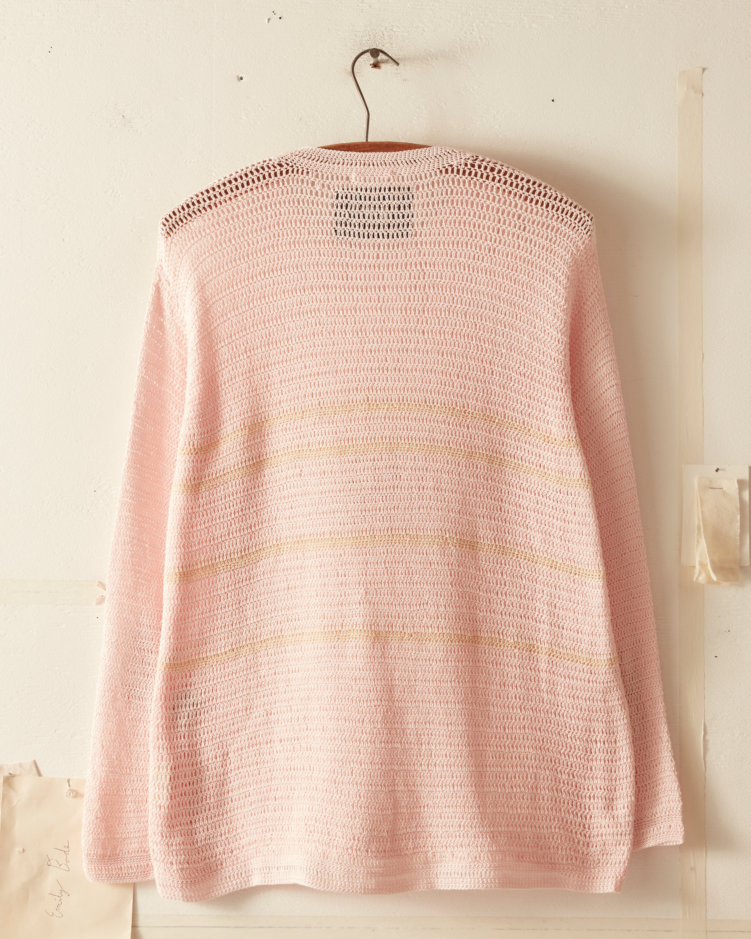 Delicate Stripe Crochet Pullover - Image 5