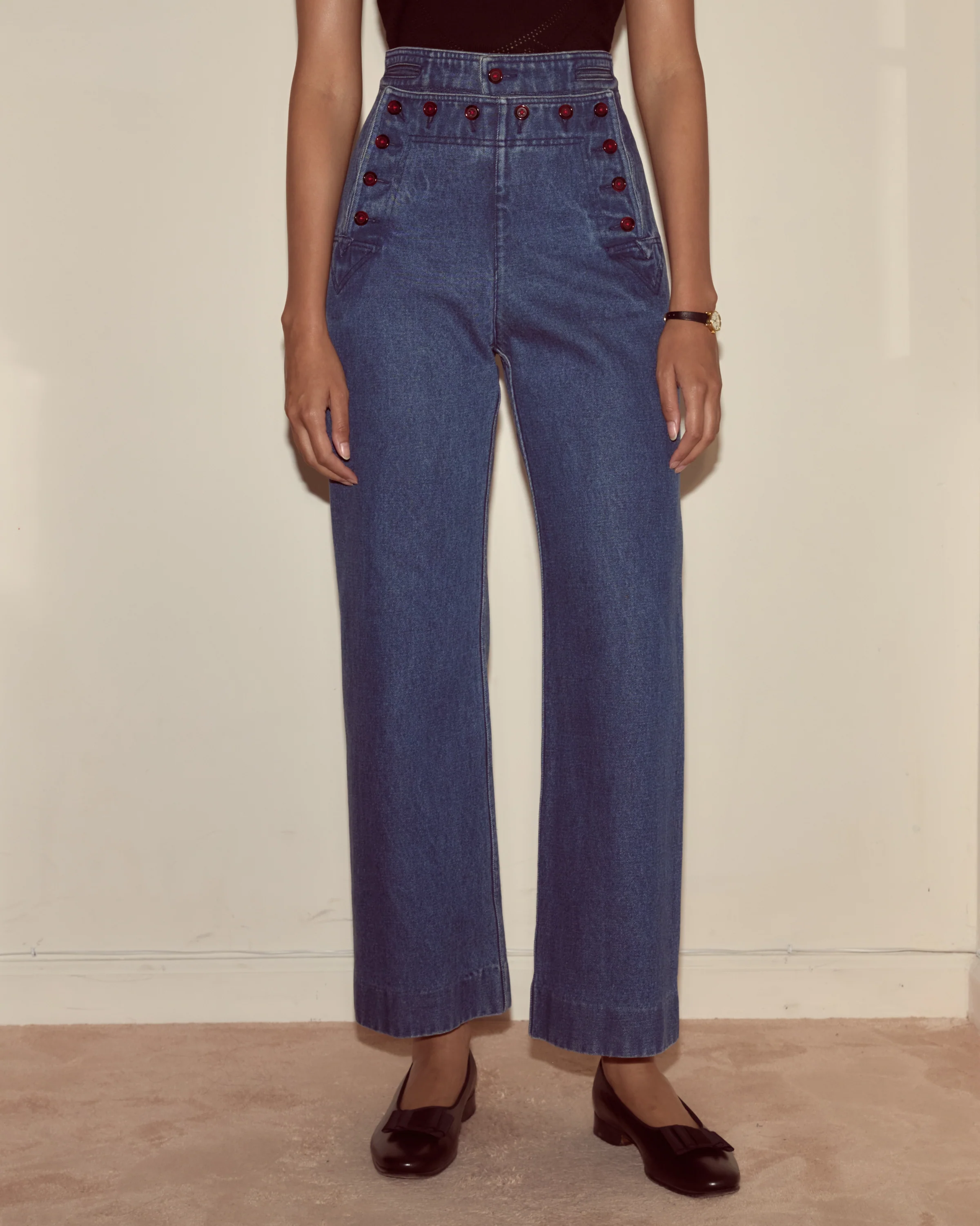 Denim Sailor Trousers - Image 3