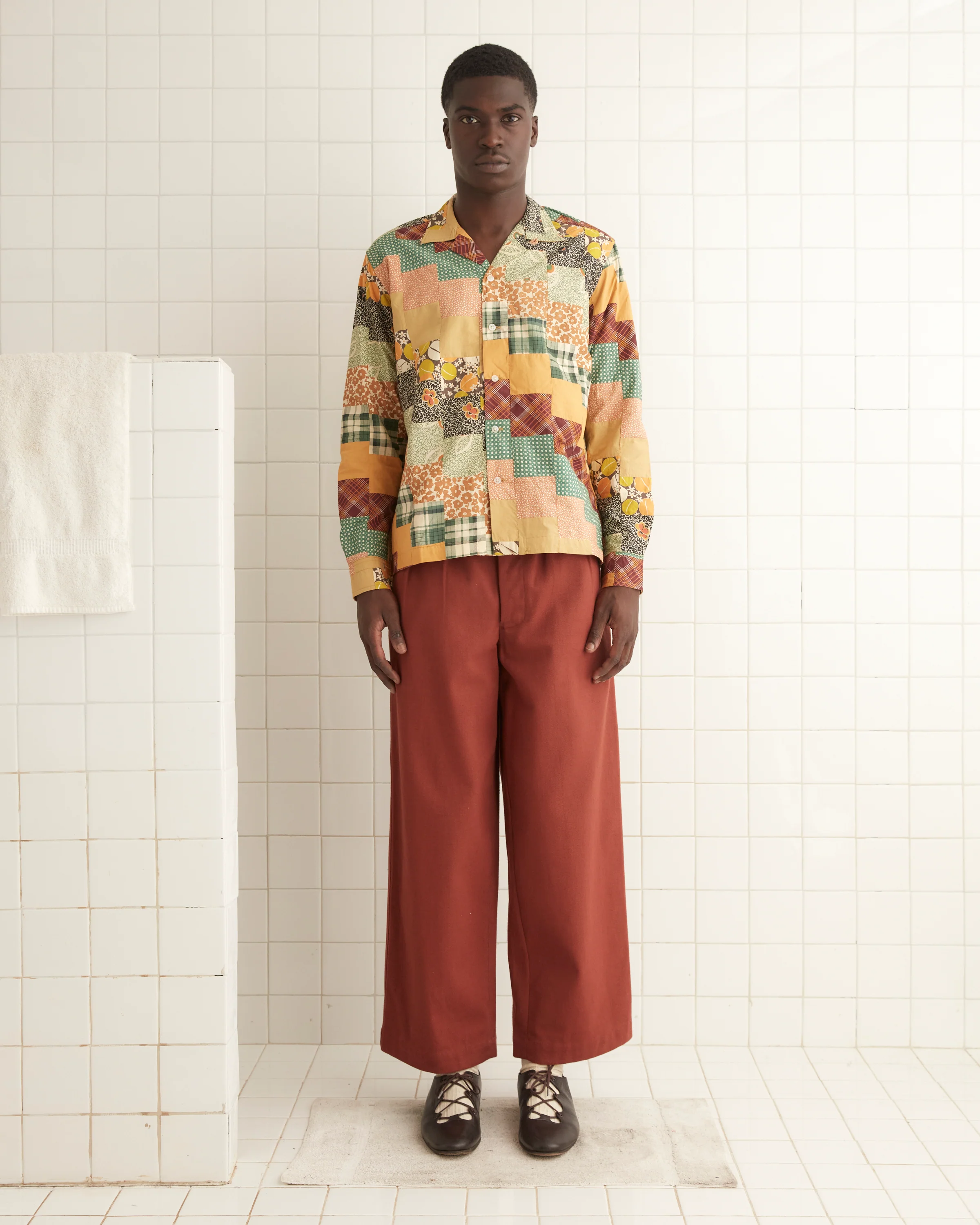 Diagonal Square Patchwork Shirt - Image 2