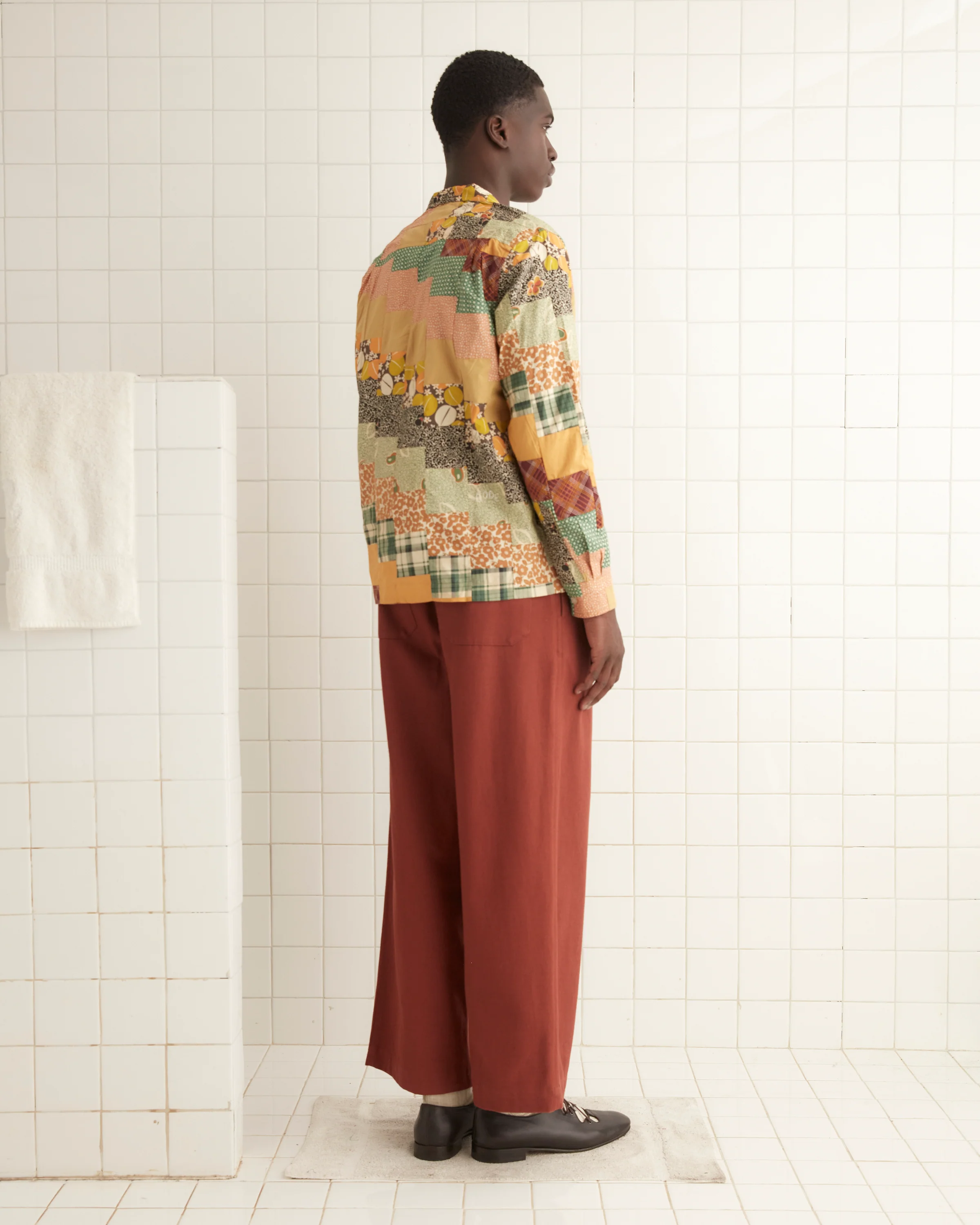 Diagonal Square Patchwork Shirt - Image 3