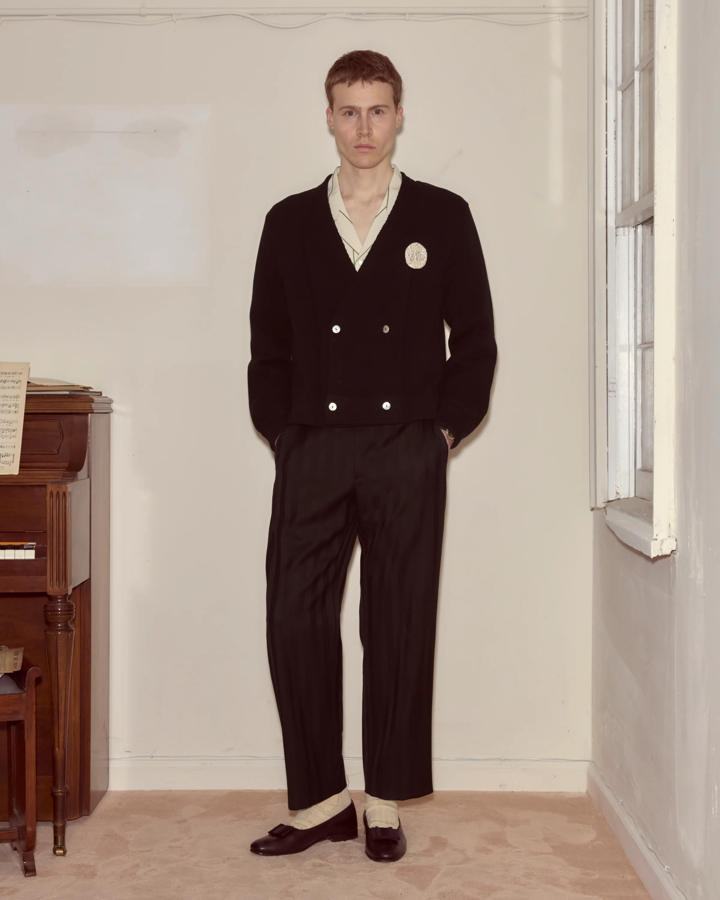 Double-Breasted Cardigan - Black