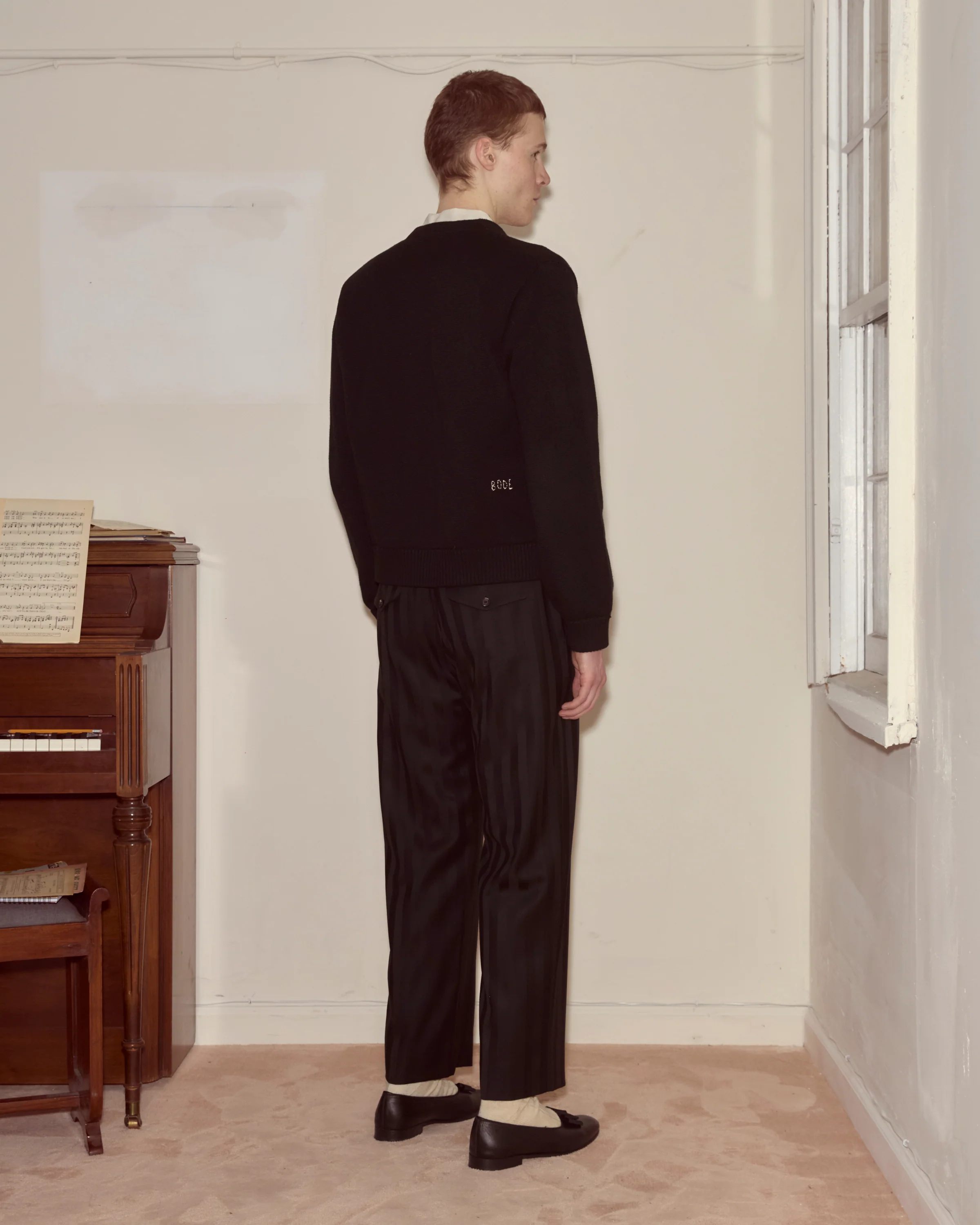Double-Breasted Cardigan - Black - Image 3