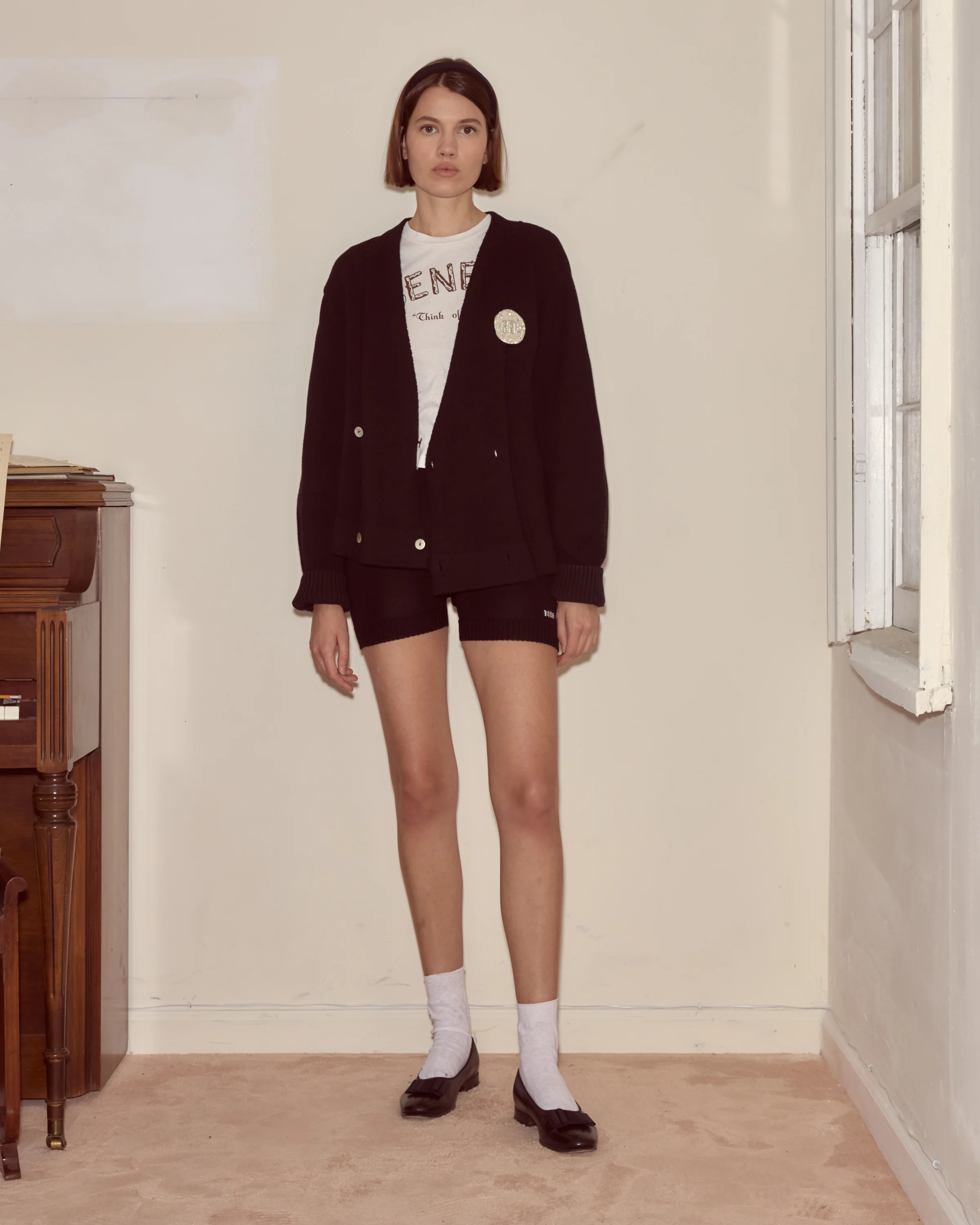 Double-Breasted Cardigan - Black - Image 4