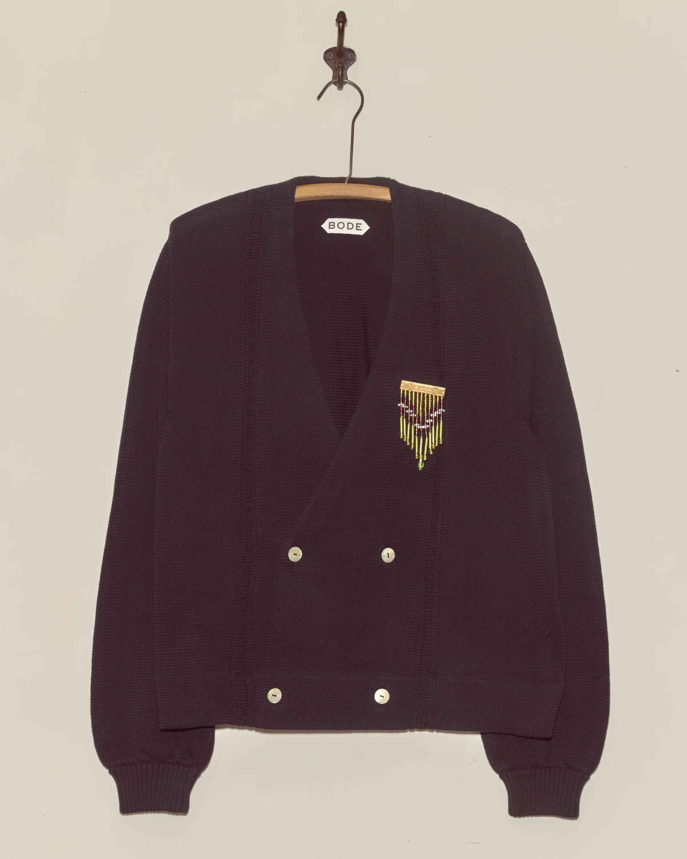 Double-Breasted Cardigan - Black