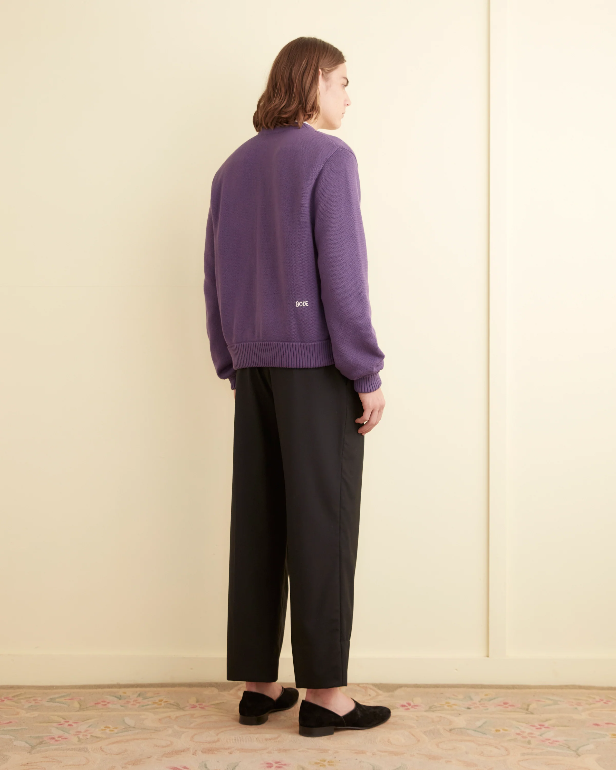 Double-Breasted Cardigan - Eggplant - Image 3