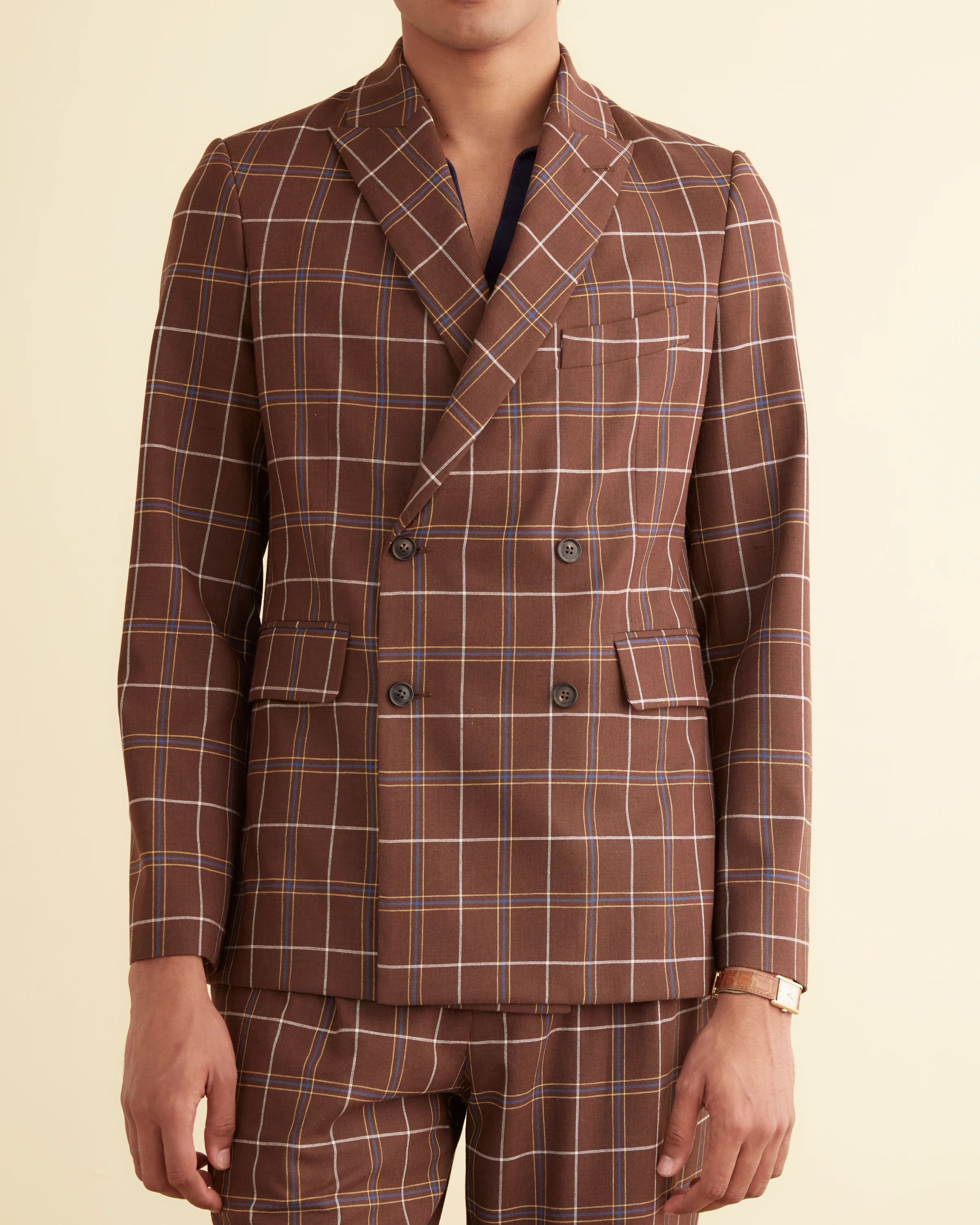 Dunham Plaid Double-Breasted Suit Jacket - Image 3