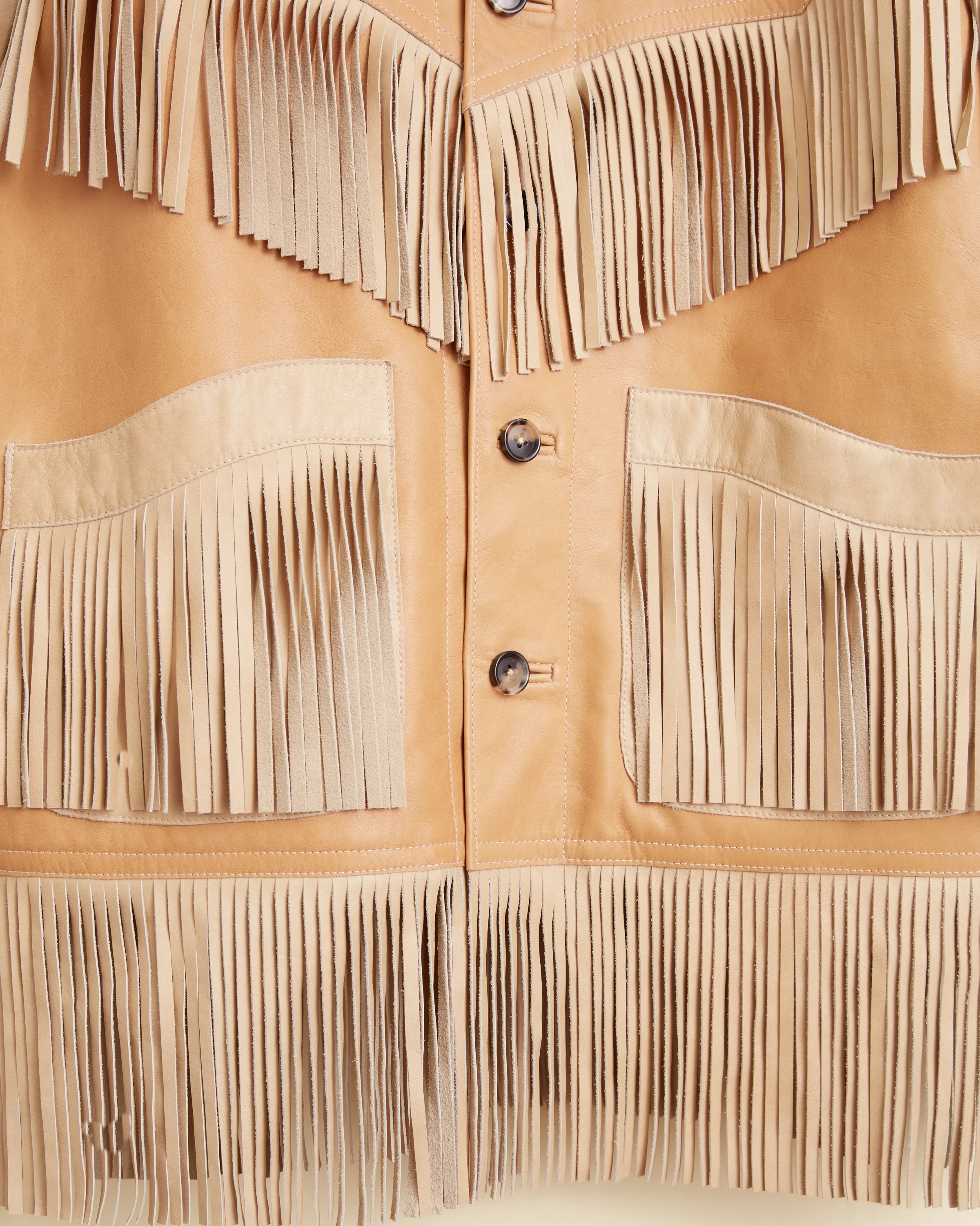 Duo Leather Fringe Jacket - Image 3
