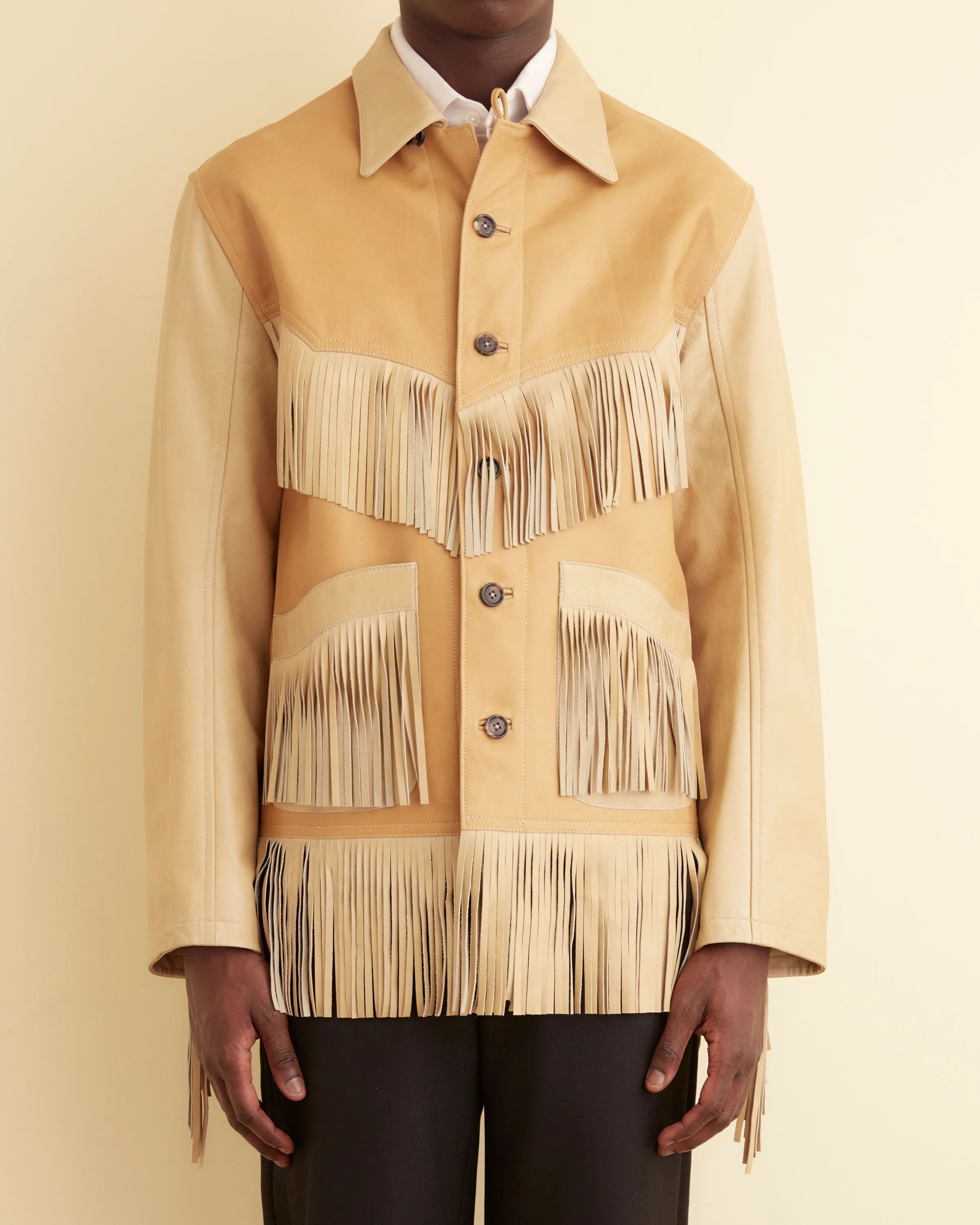 Duo Leather Fringe Jacket - Image 4
