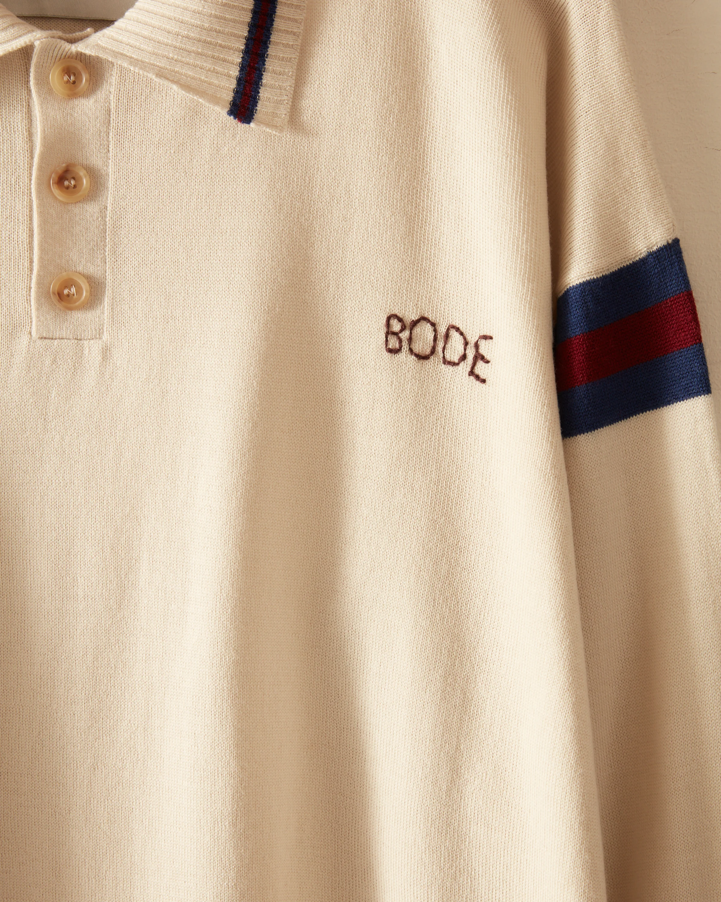 Duotone Stripe Cycling Polo - Ecru - Image 2