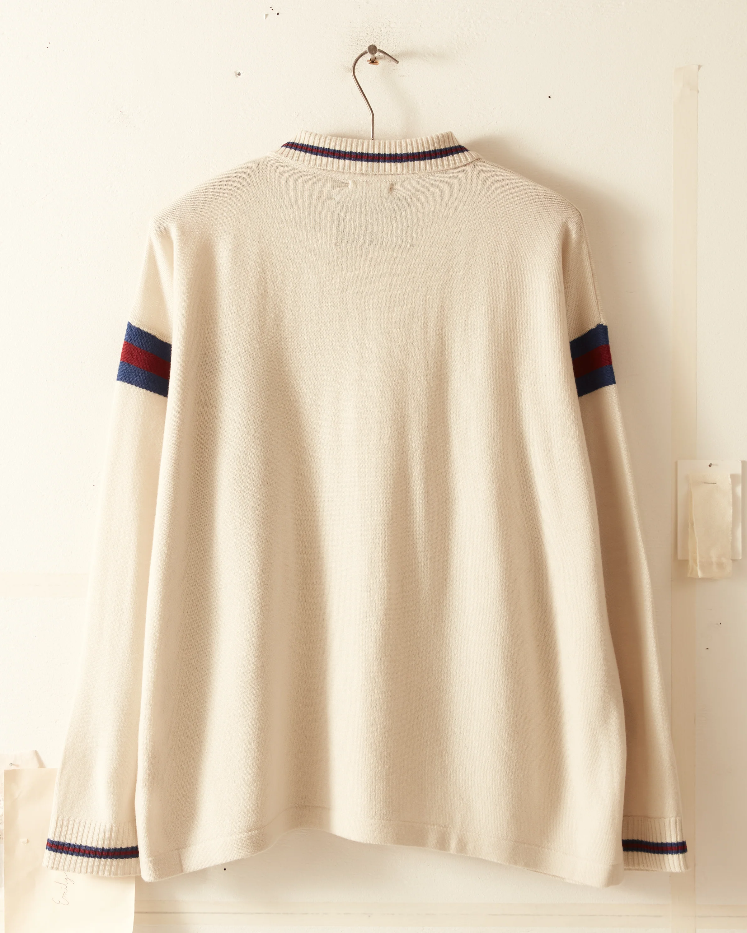 Duotone Stripe Cycling Polo - Ecru - Image 3