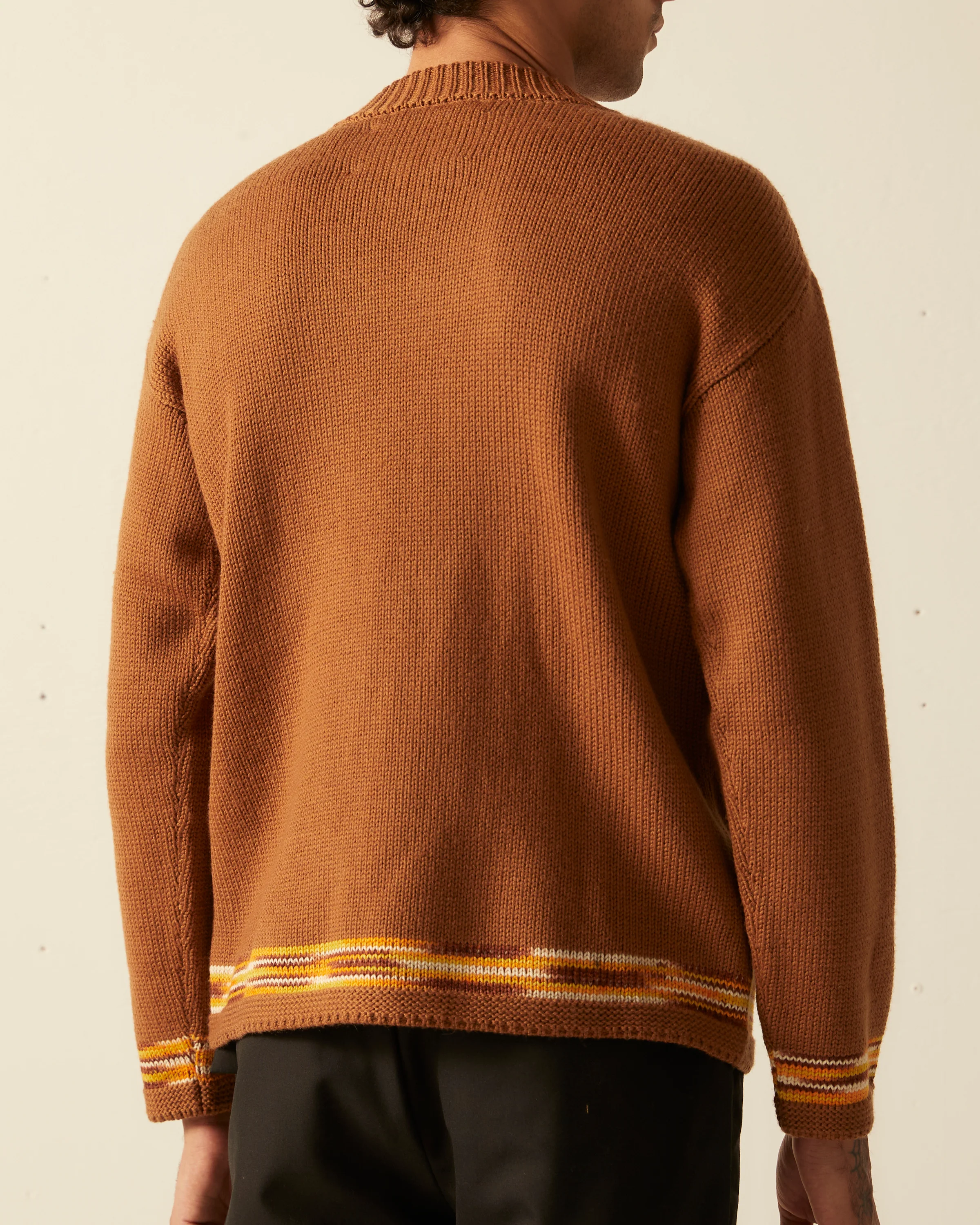 Edge Trim Pullover - Brown - Image 4