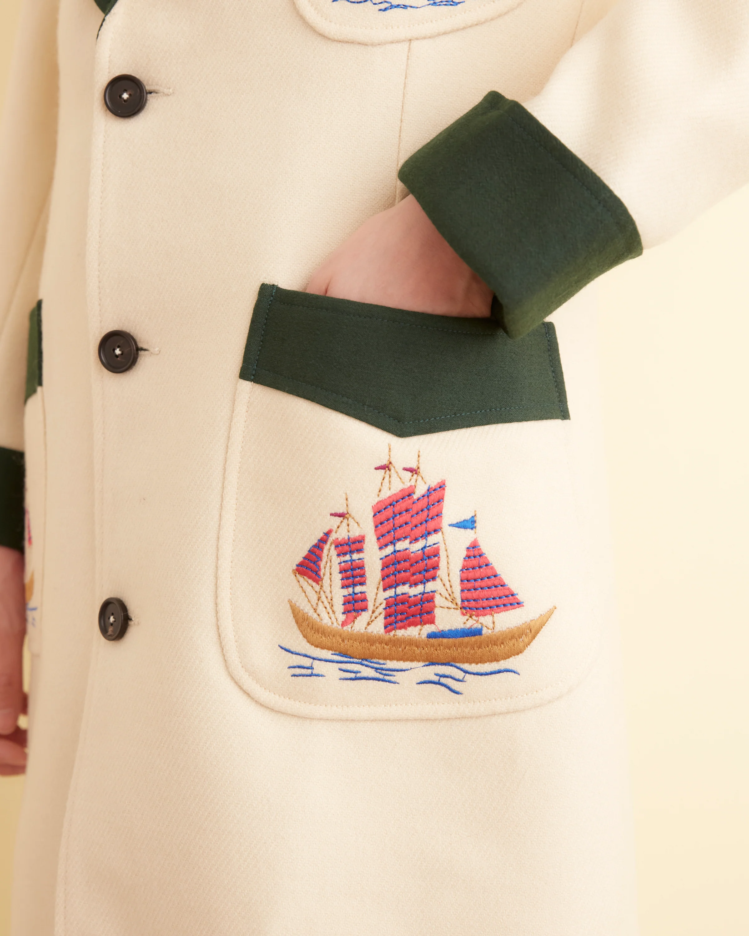 Embroidered Barque Theatre Coat - Image 3