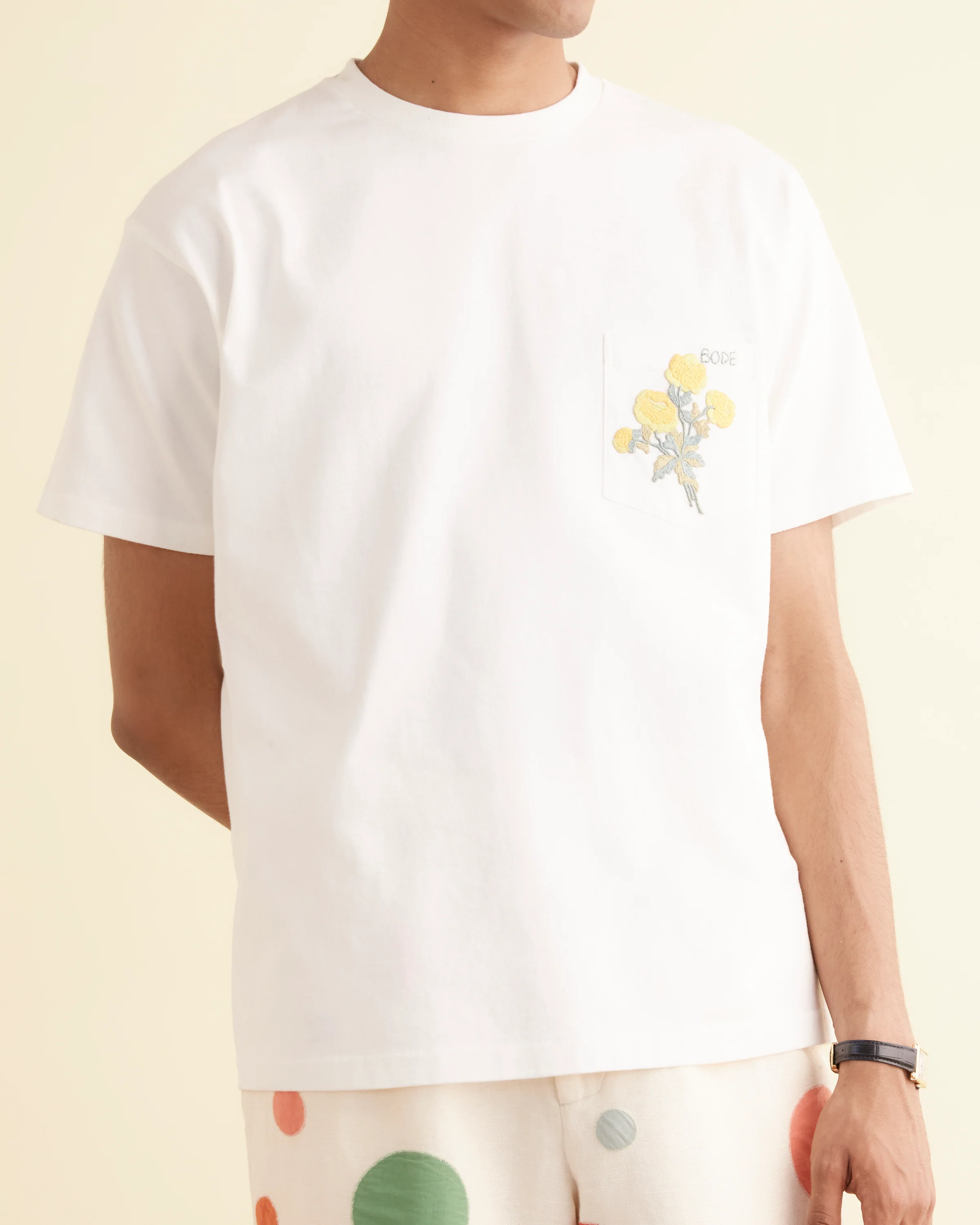 Embroidered Bouquet Pocket Tee - Image 2