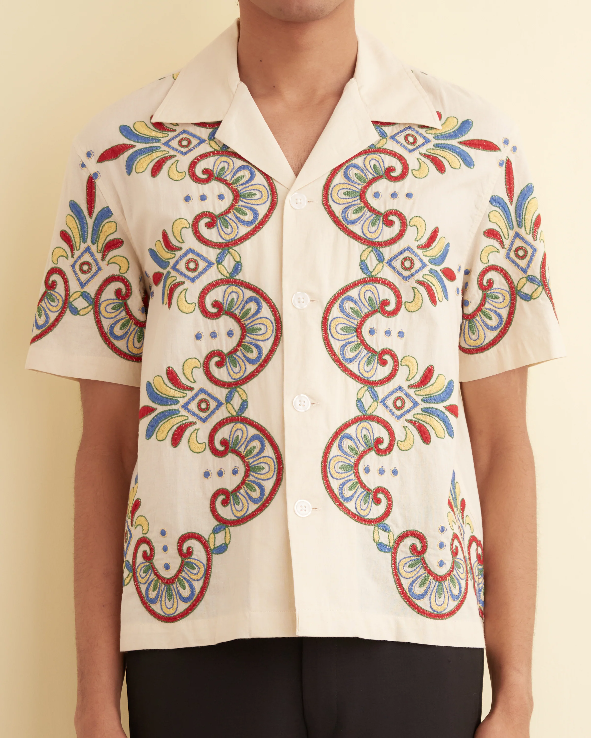Embroidered Carnival Short Sleeve Shirt