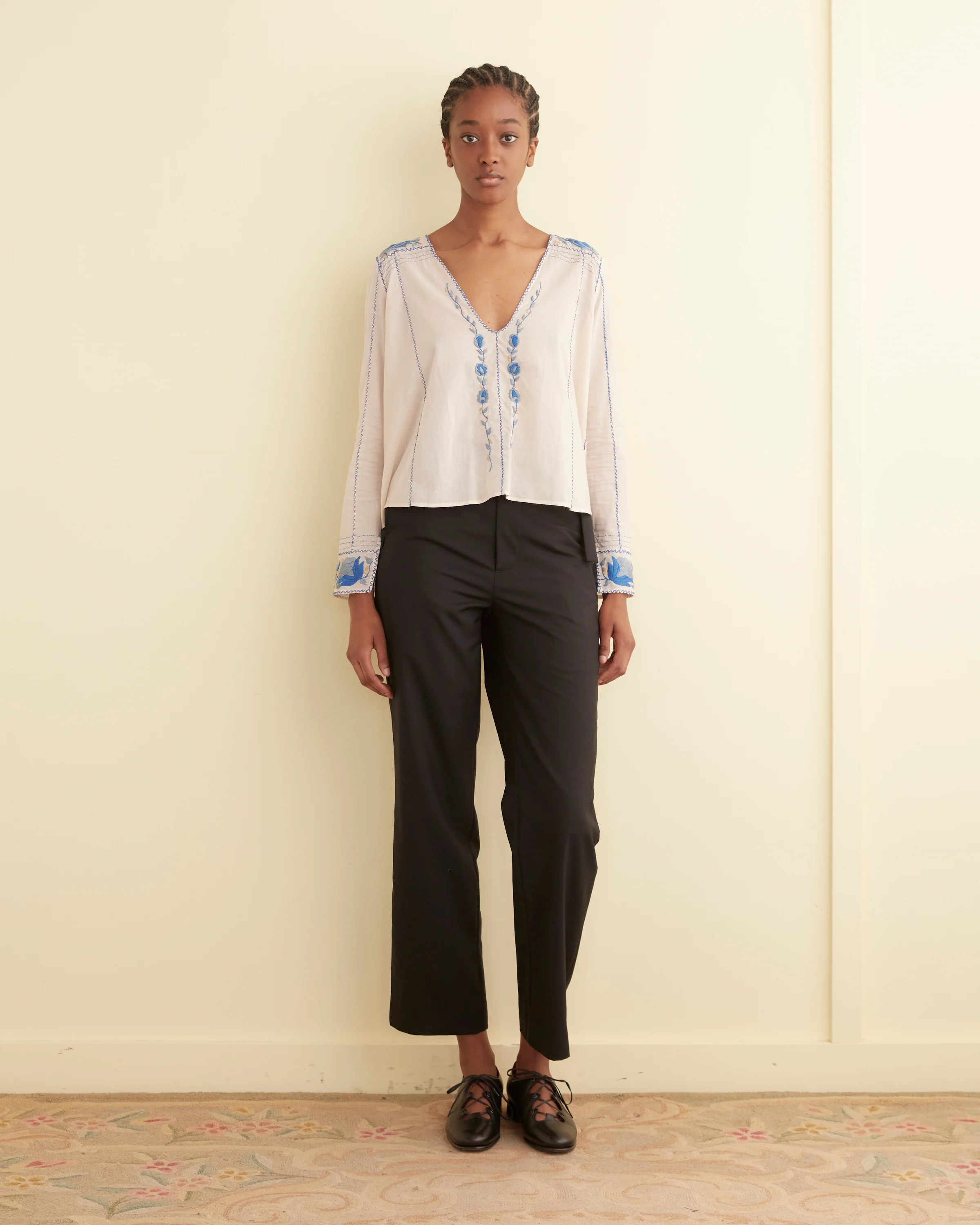 Embroidered Cornflower Top - Image 2