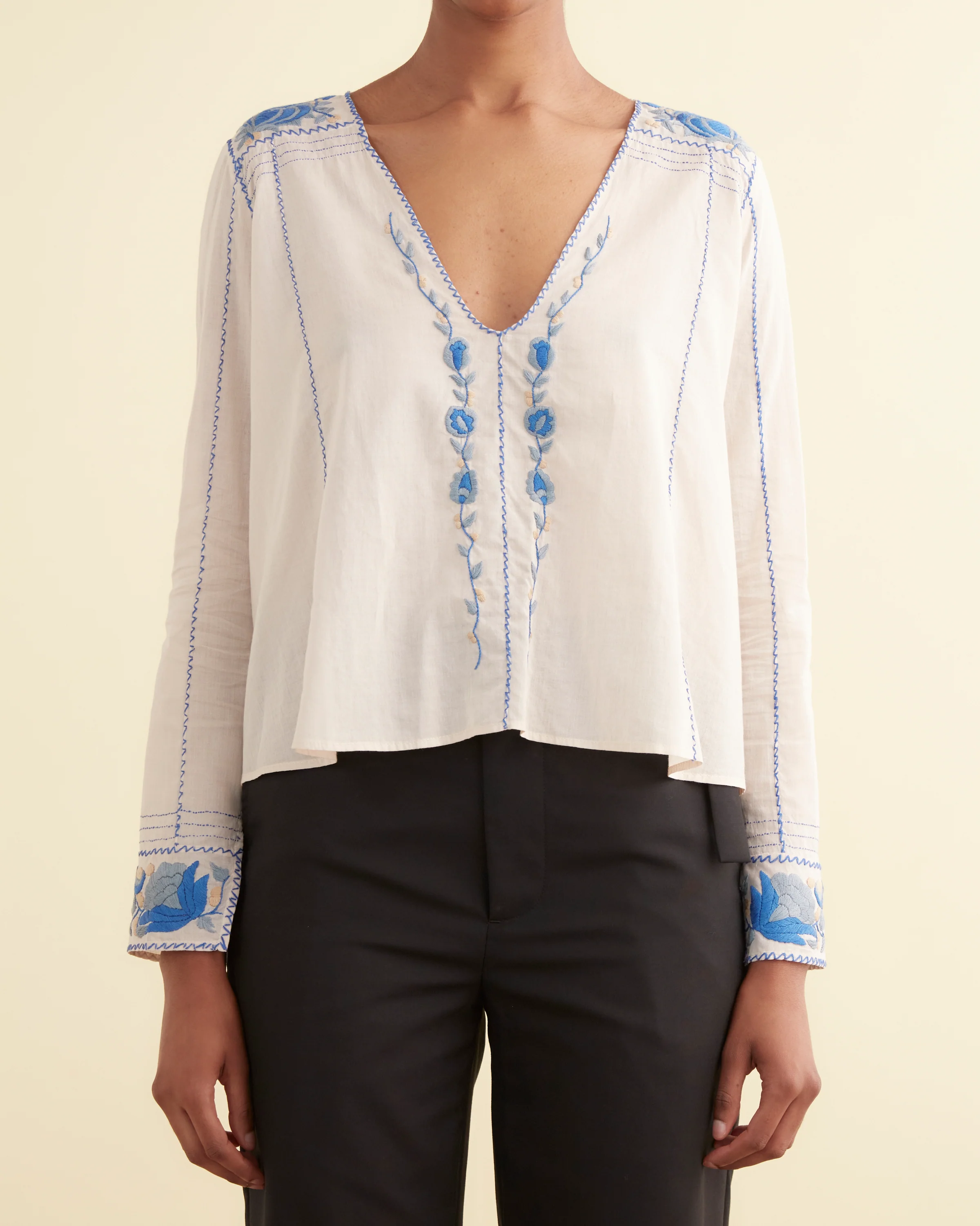 Embroidered Cornflower Top - Image 3