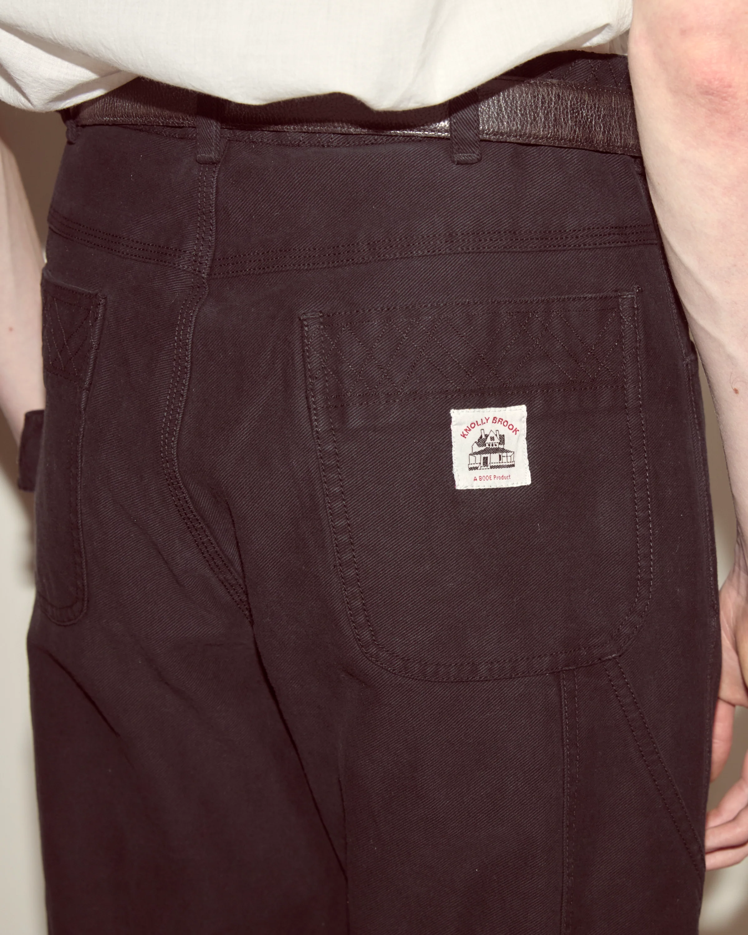 Embroidered Denim Knolly Brook Trousers - Black - Image 4