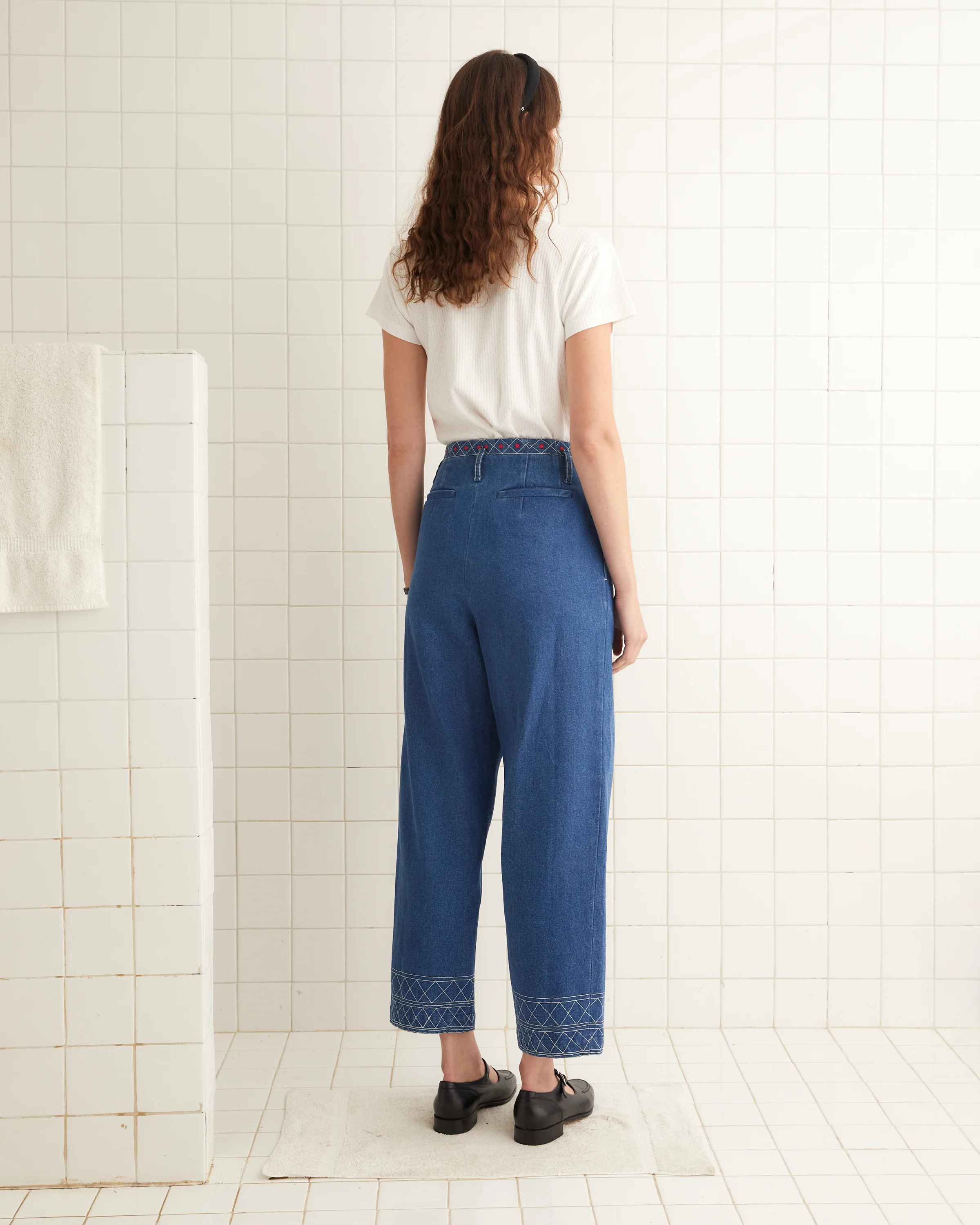 Embroidered Denim Murray Trousers - Image 3