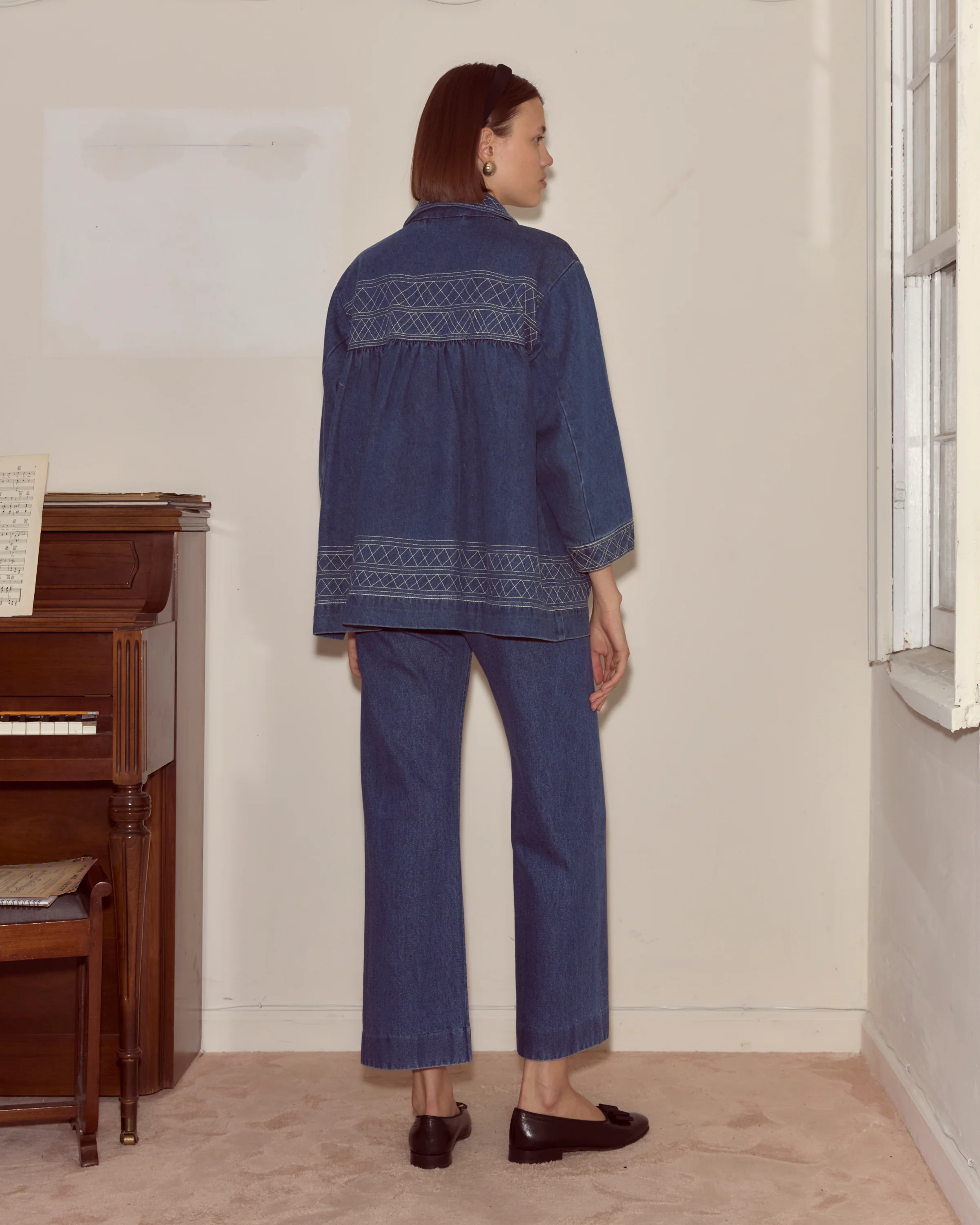 Embroidered Denim Quincy Jacket - Image 3
