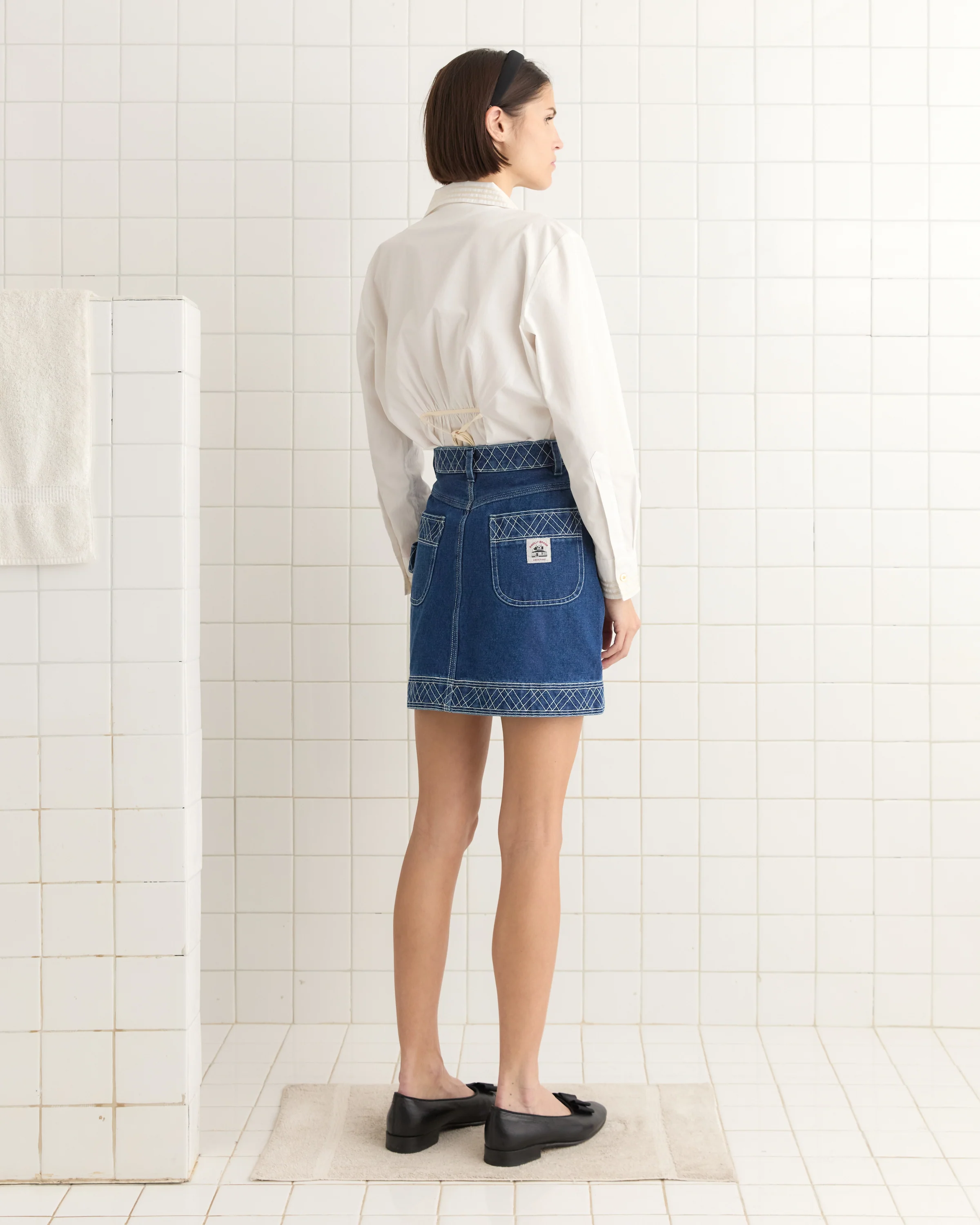 Embroidered Denim Skirt - Image 4