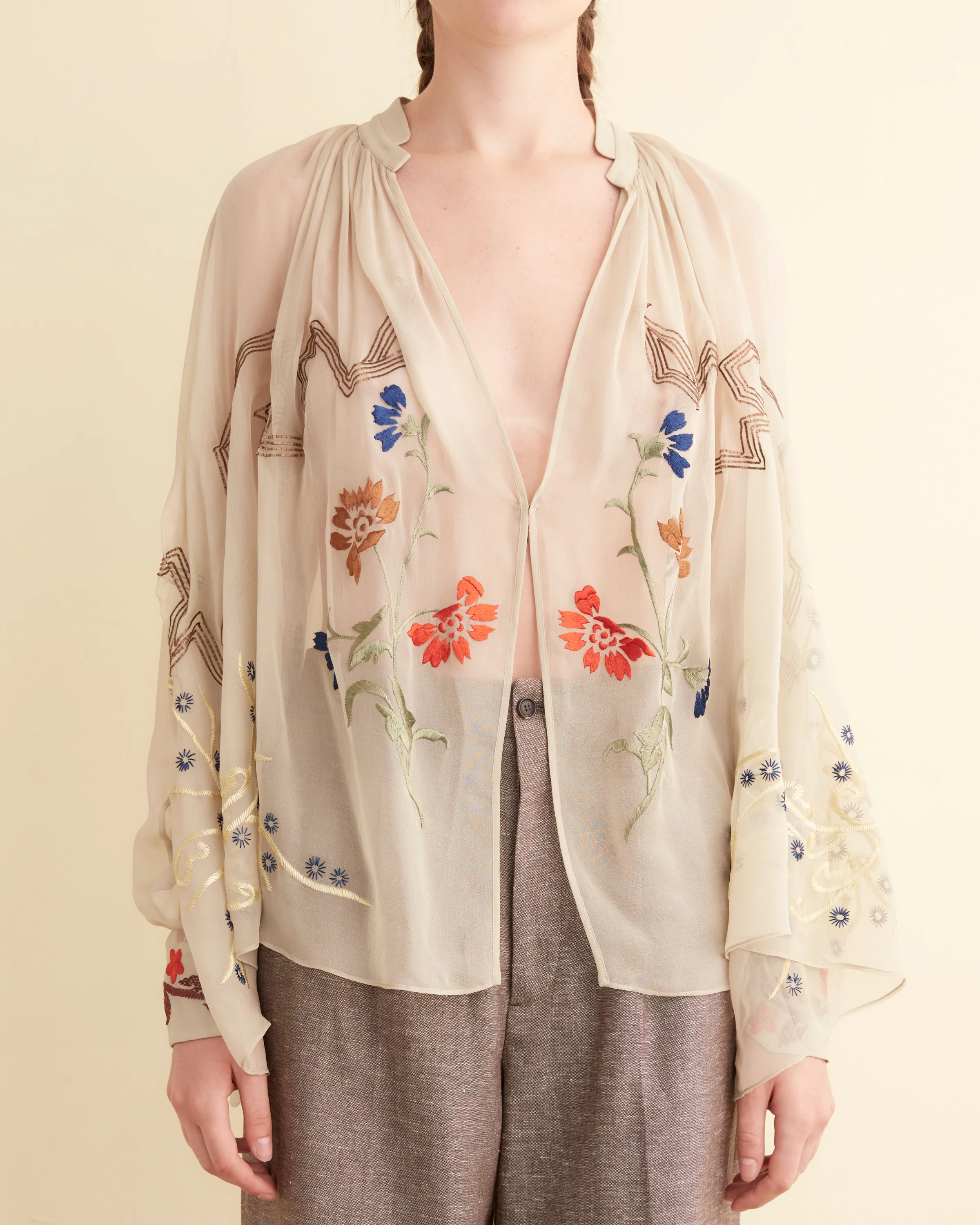 Embroidered Flower Study Shirt - Image 2