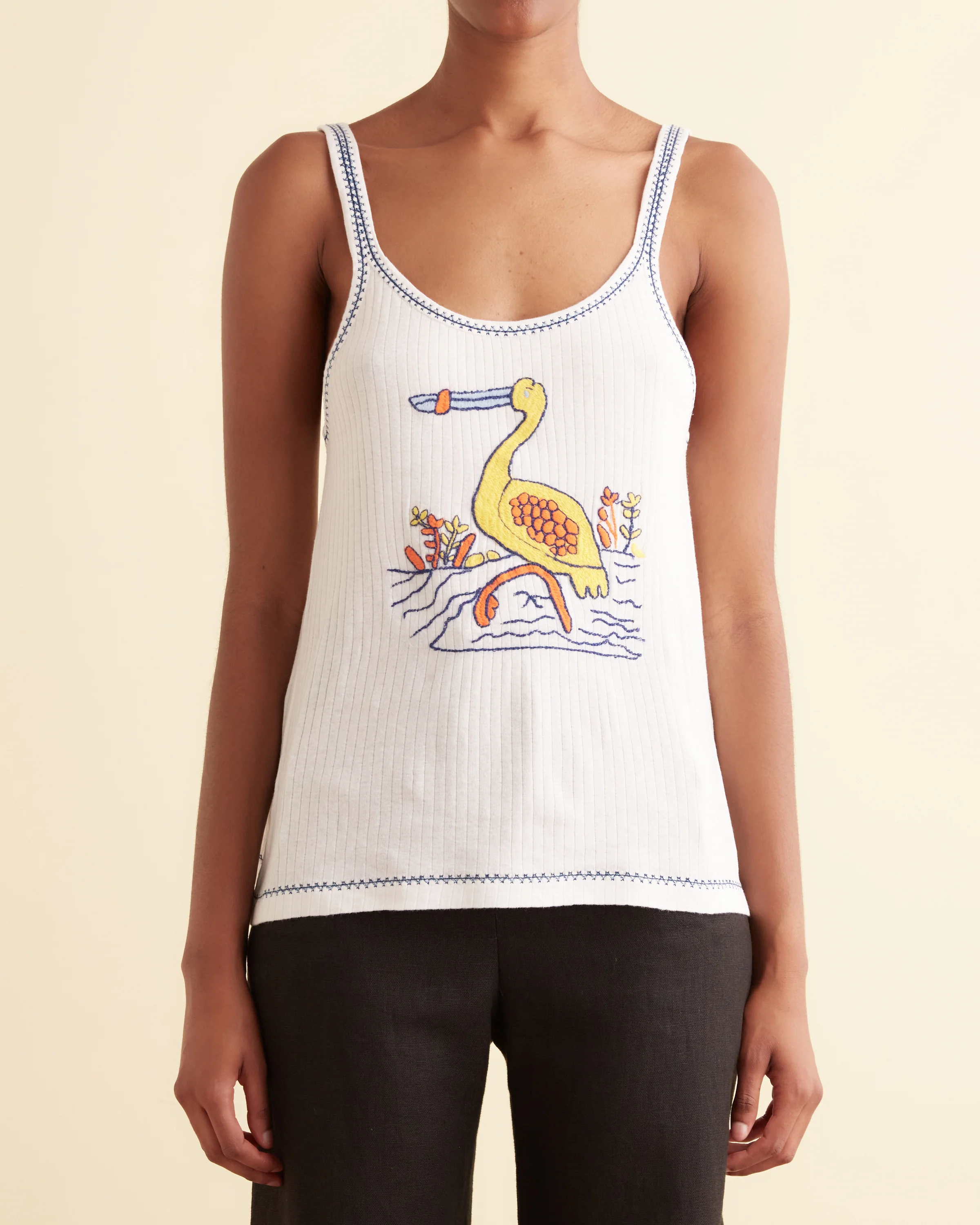 Embroidered Heron Tank - Image 2