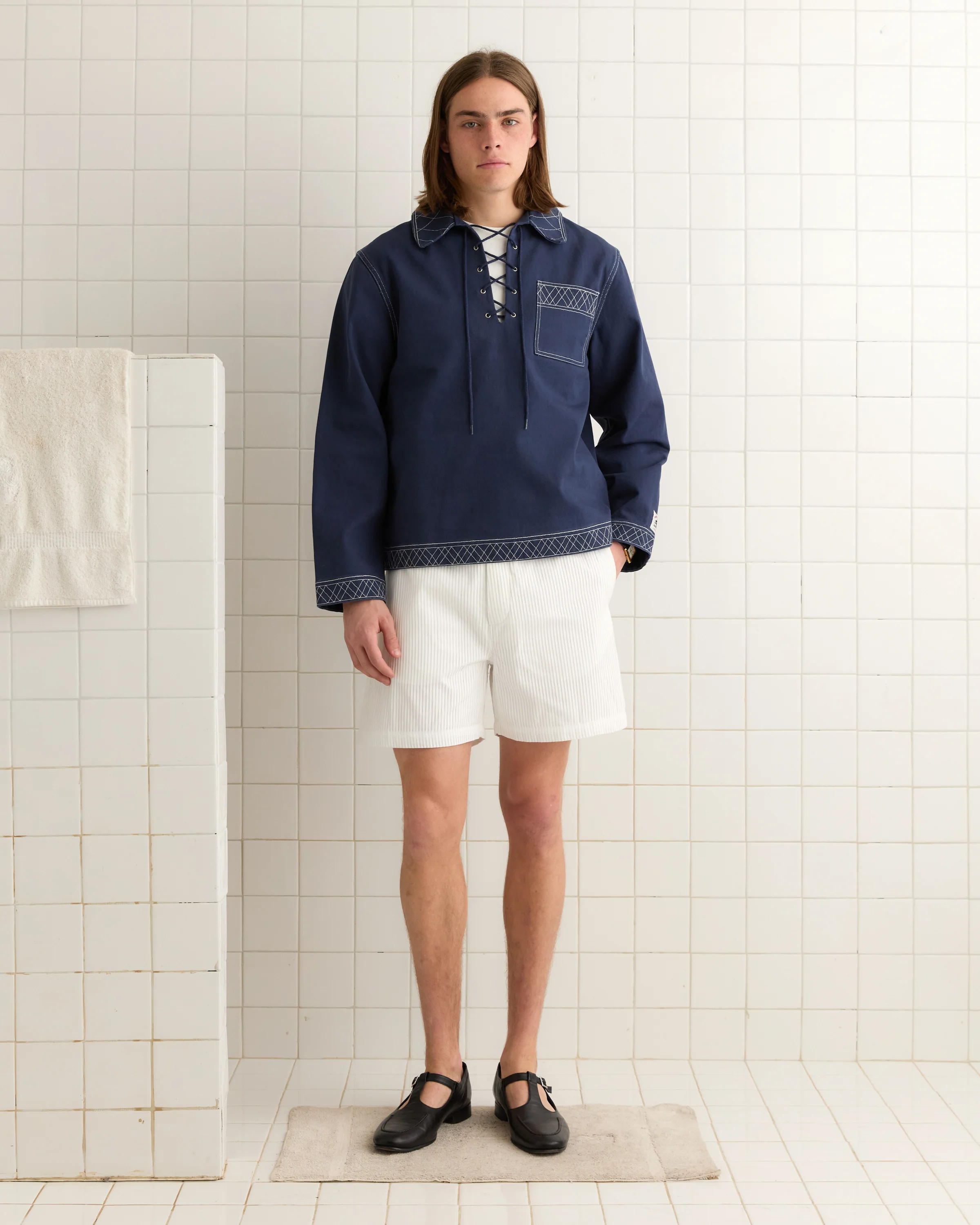 Embroidered Knolly Brook Pullover - Indigo