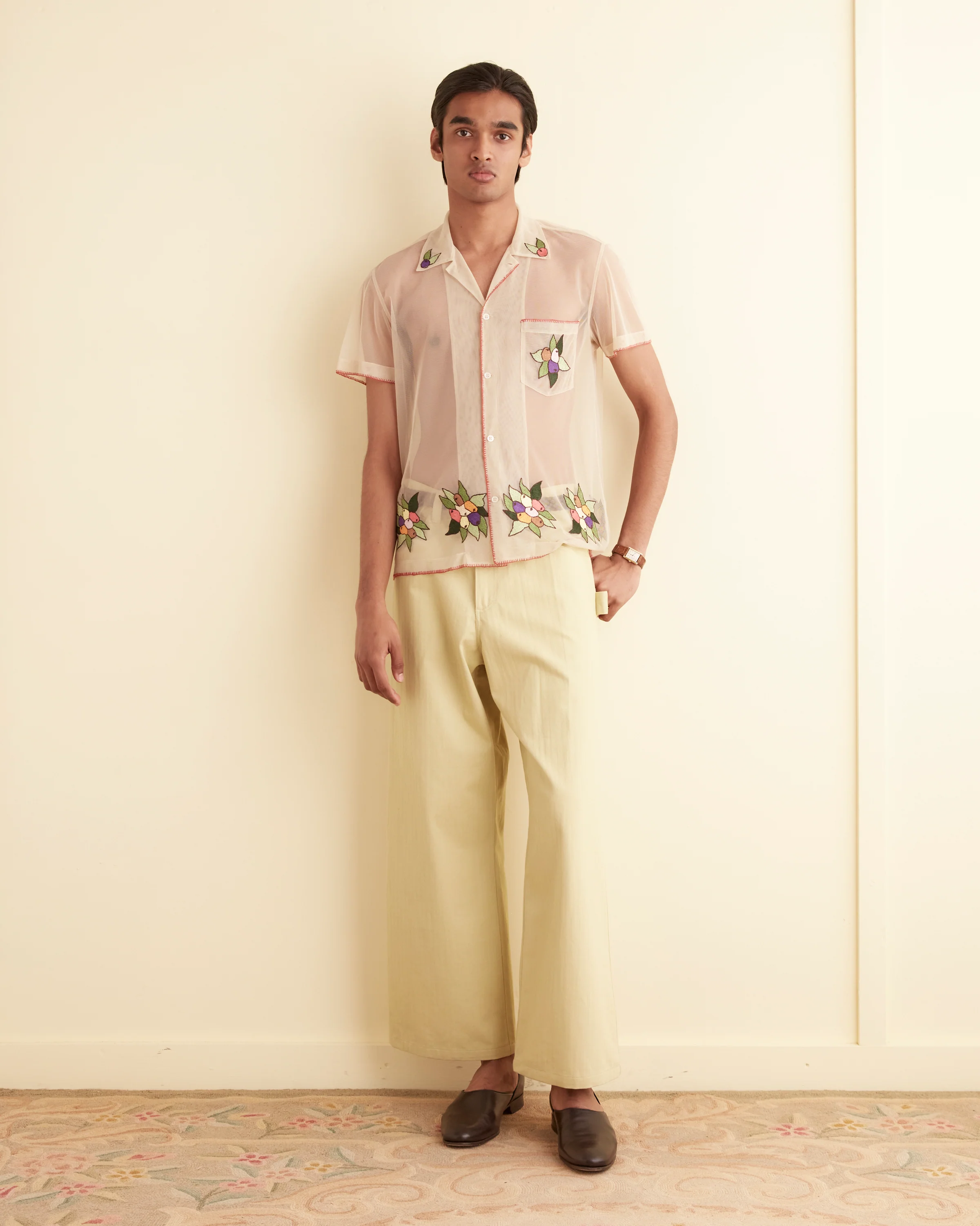 Embroidered Suncherry Short Sleeve Shirt - Image 2