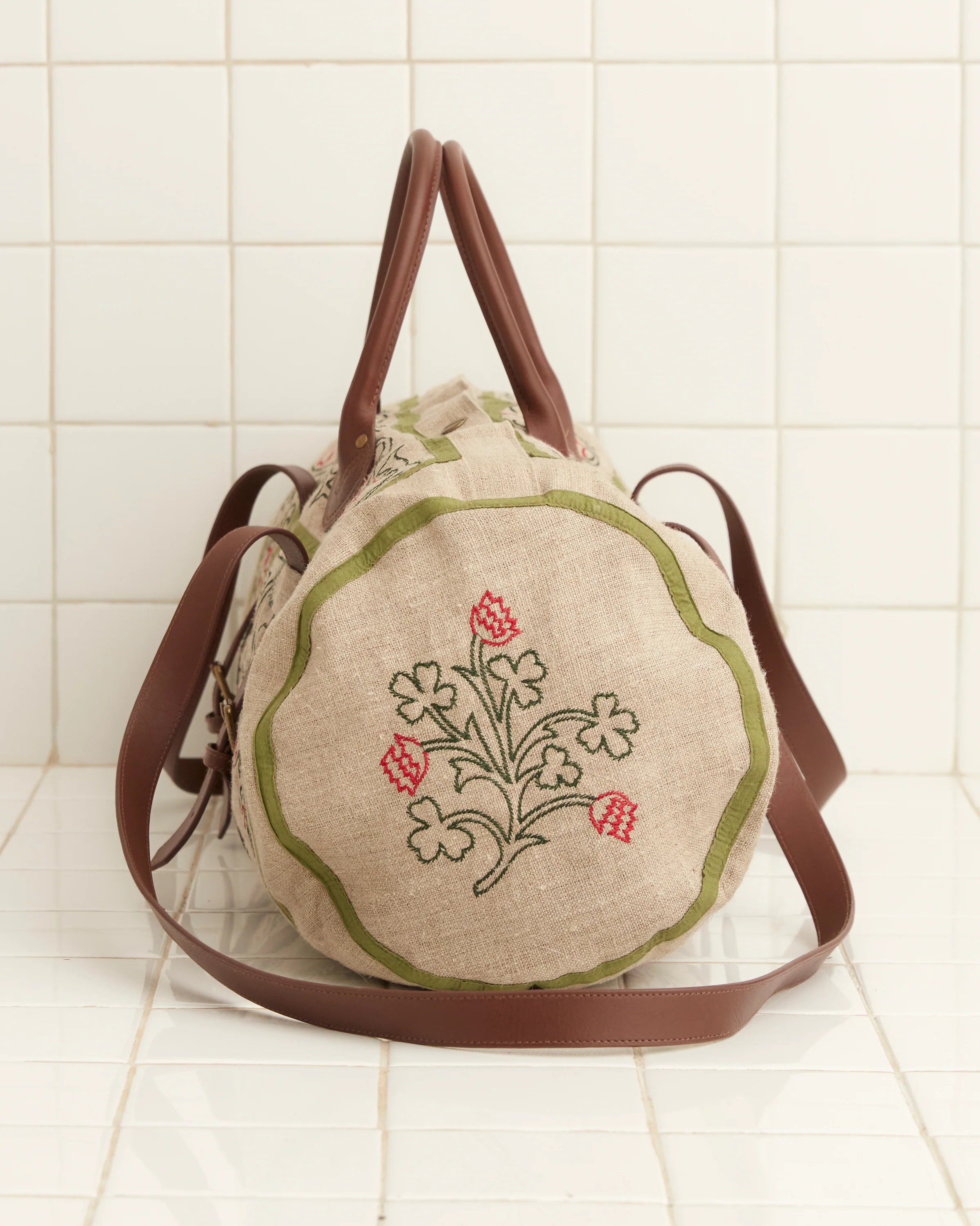 Embroidered Trumpetflower Duffle Bag - Image 3