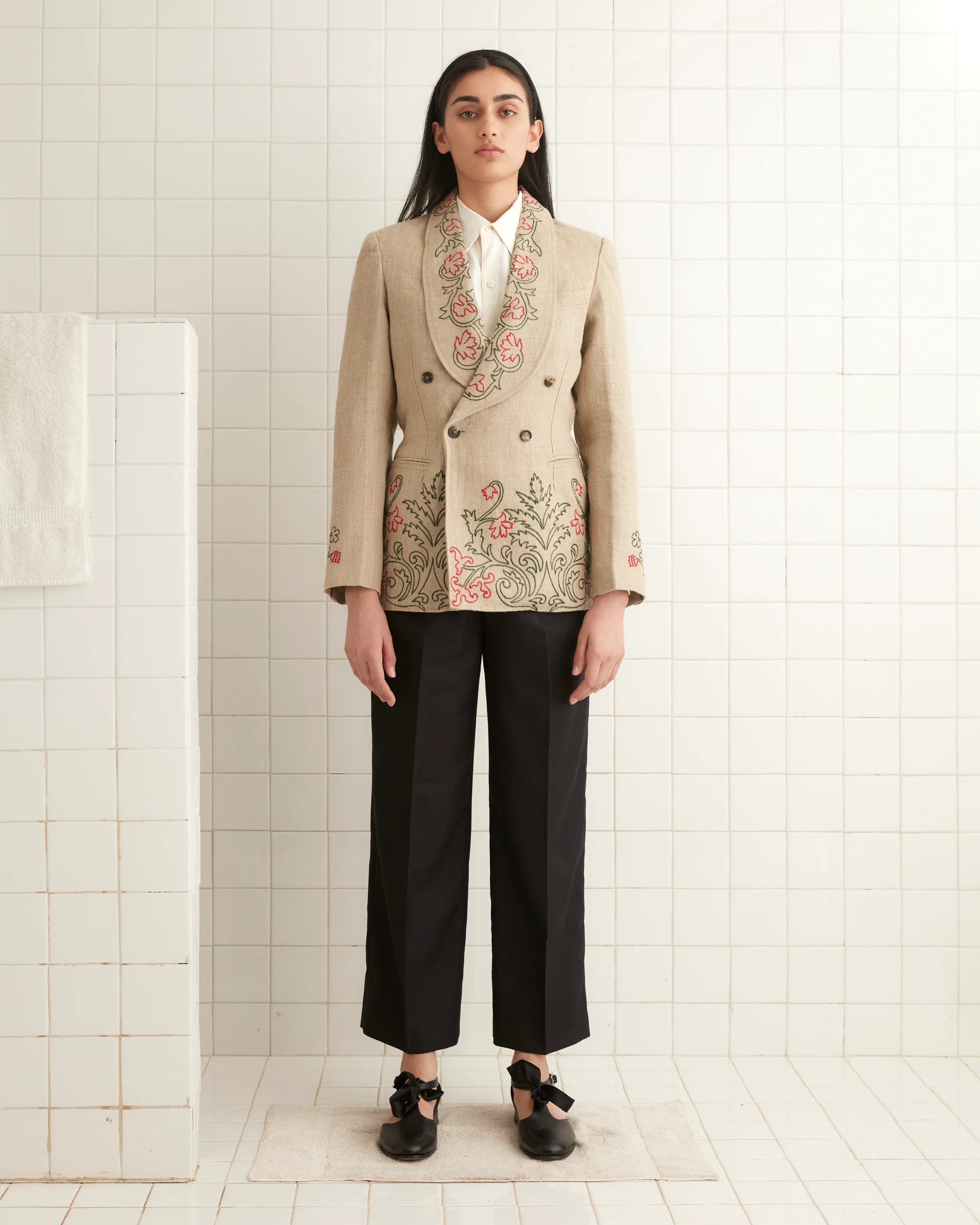 Embroidered Trumpetflower Suit Jacket - Image 2