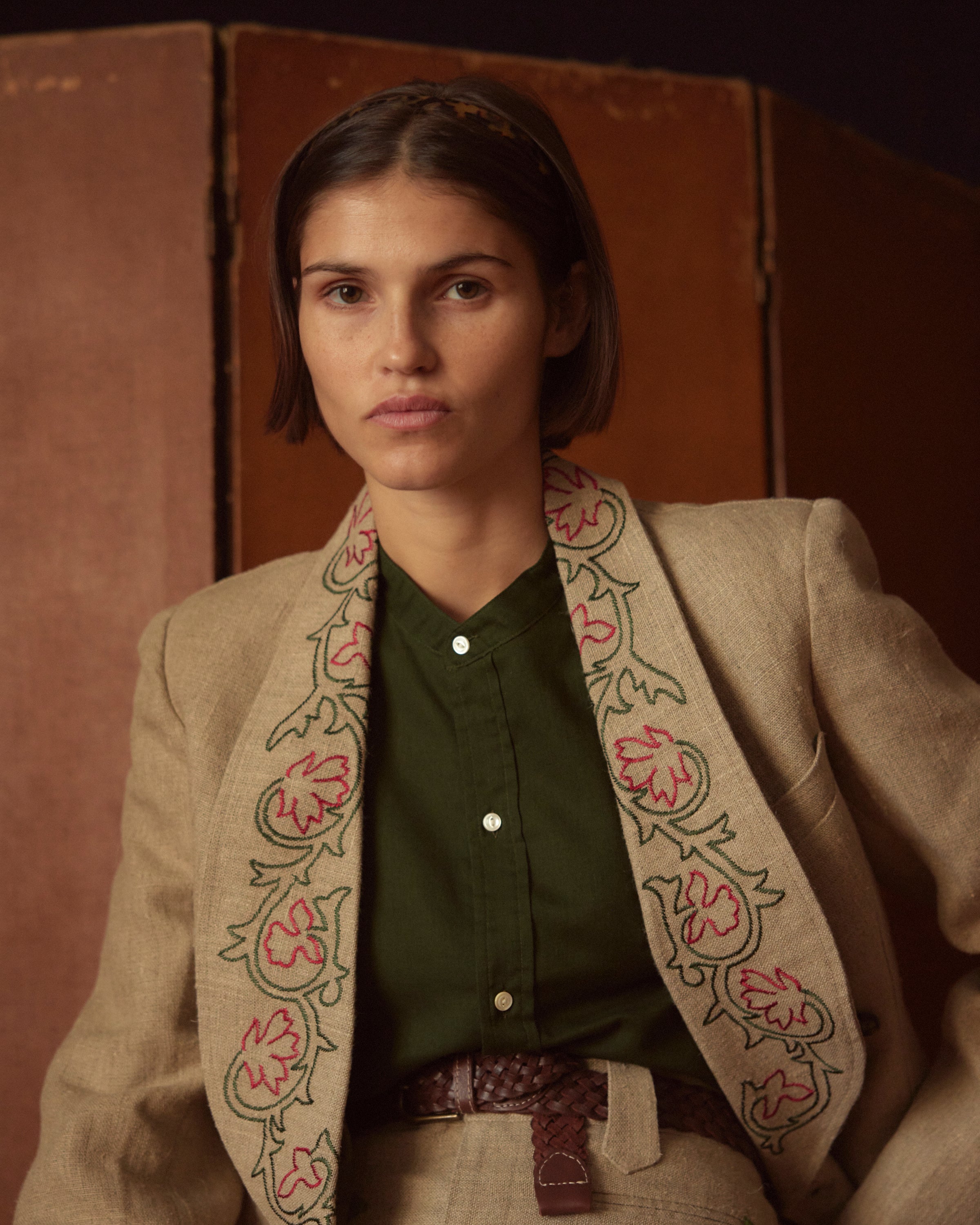 Embroidered Trumpetflower Suit Jacket - Image 4