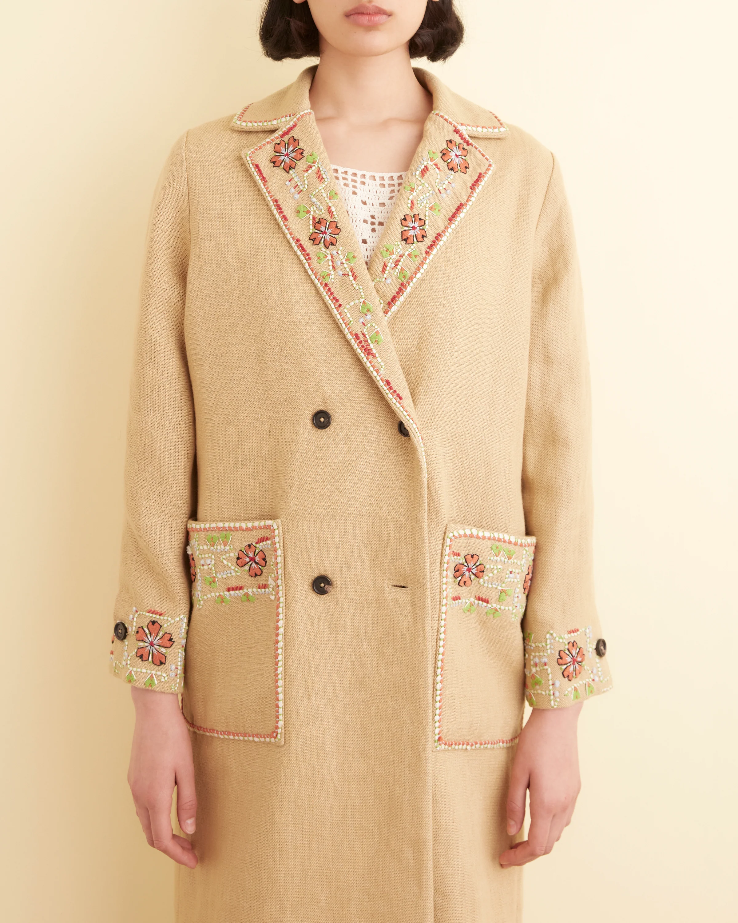 Embroidered Waxflower Coat - Image 3
