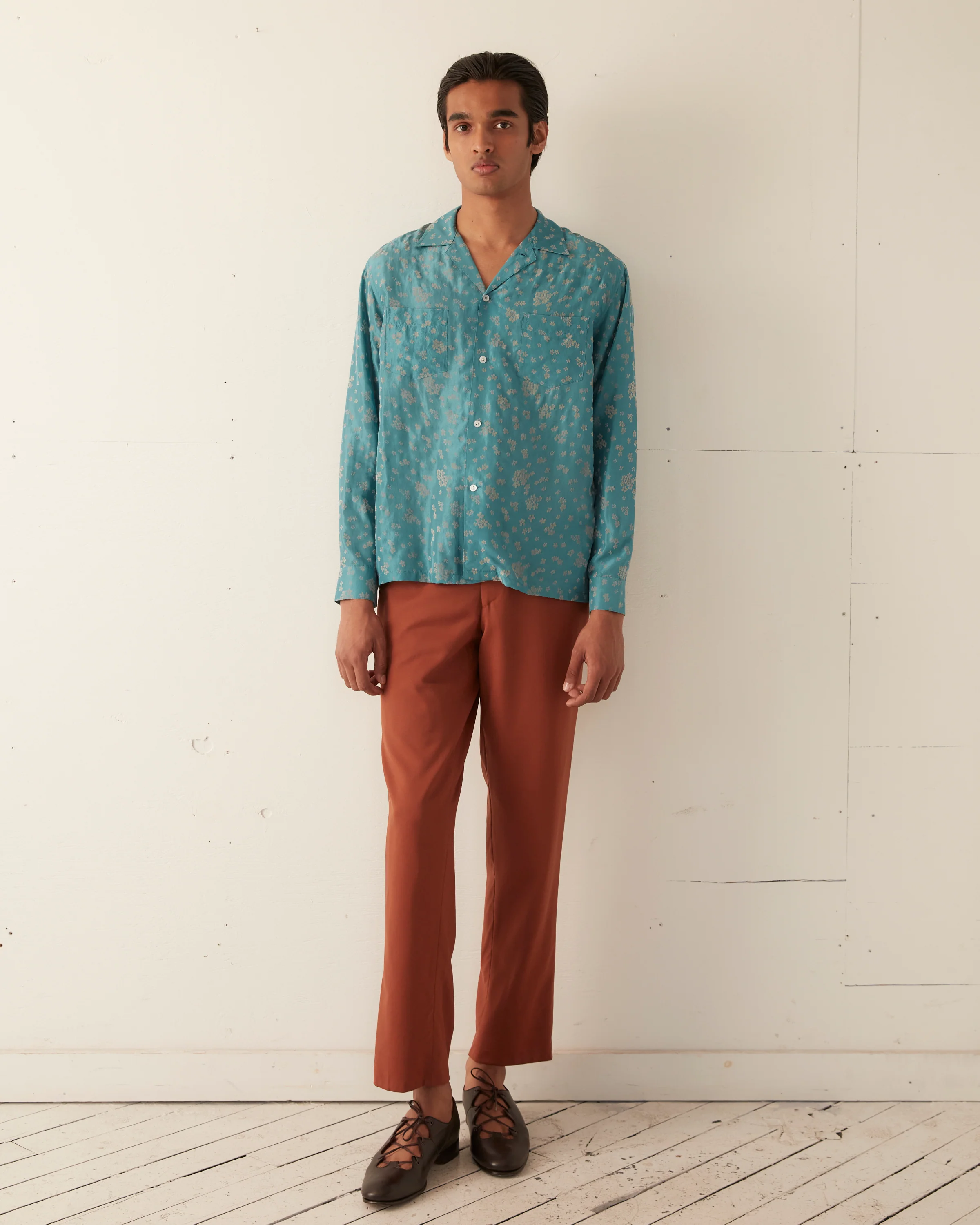 Floral Flocked Long Sleeve Shirt - Image 2