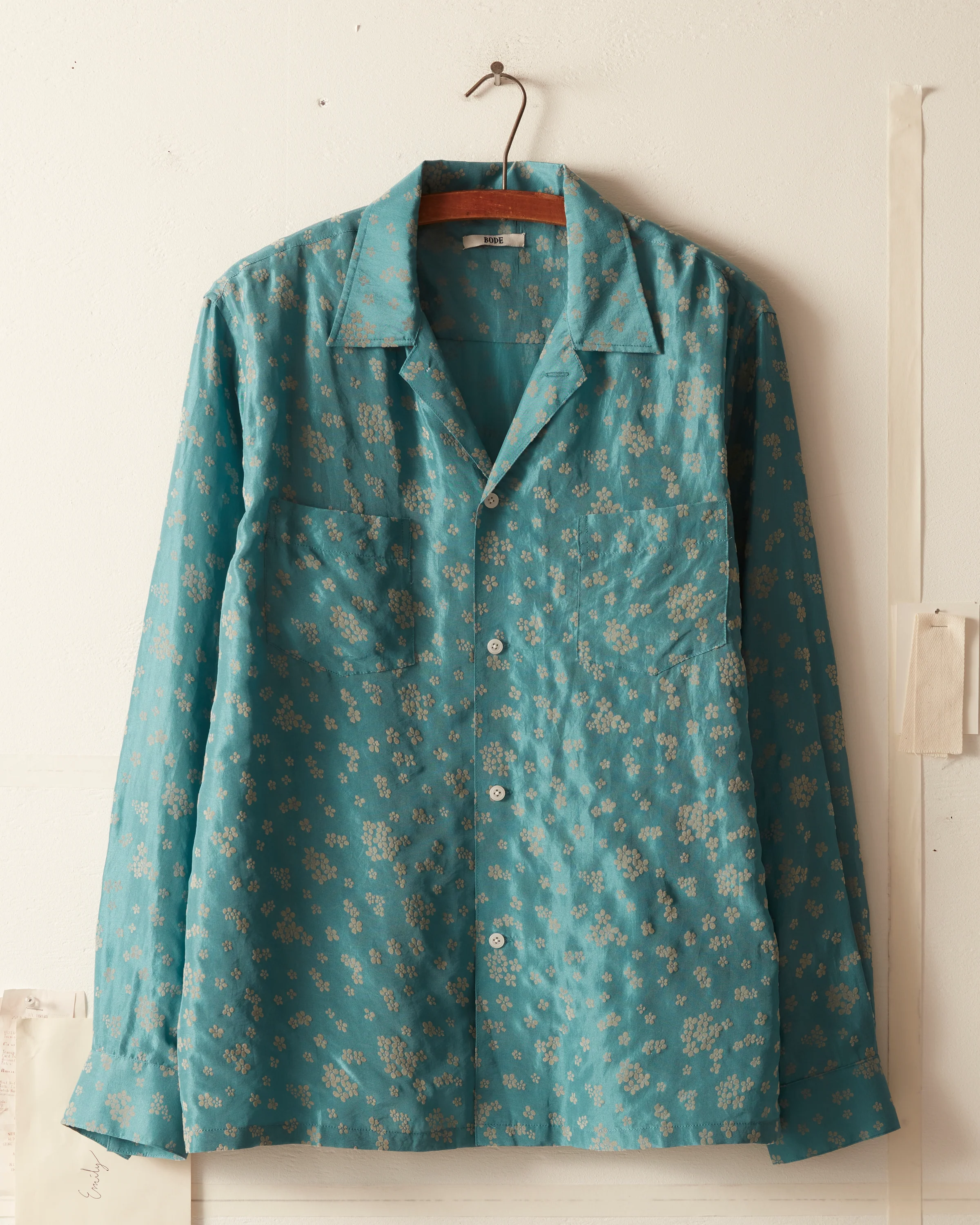 Floral Flocked Long Sleeve Shirt - Image 3