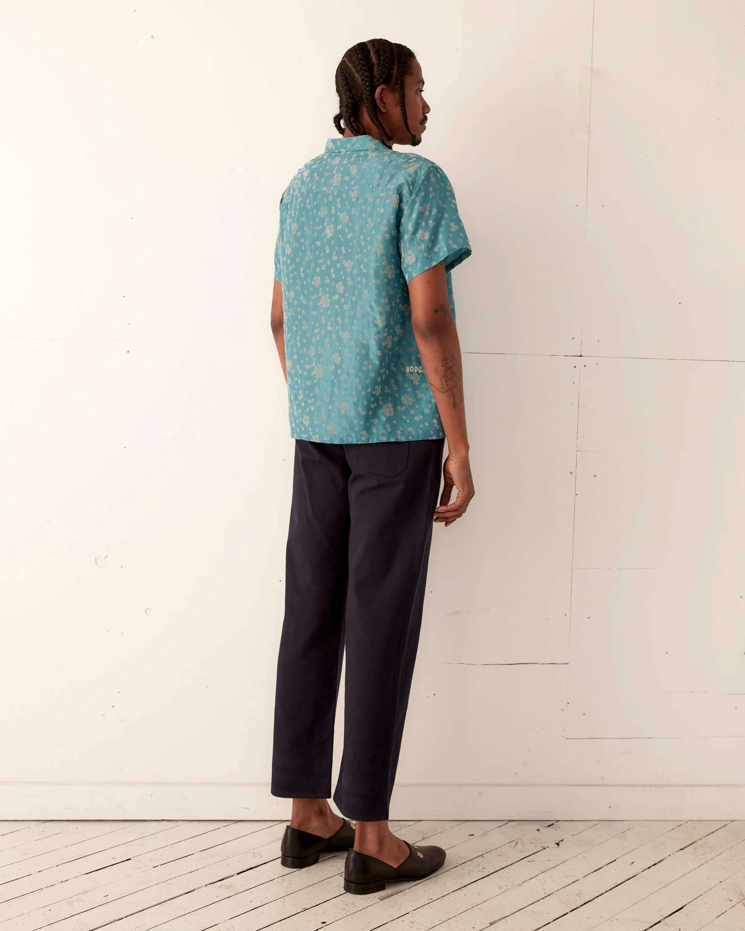 Floral Flocked Short Sleeve Shirt - Image 4