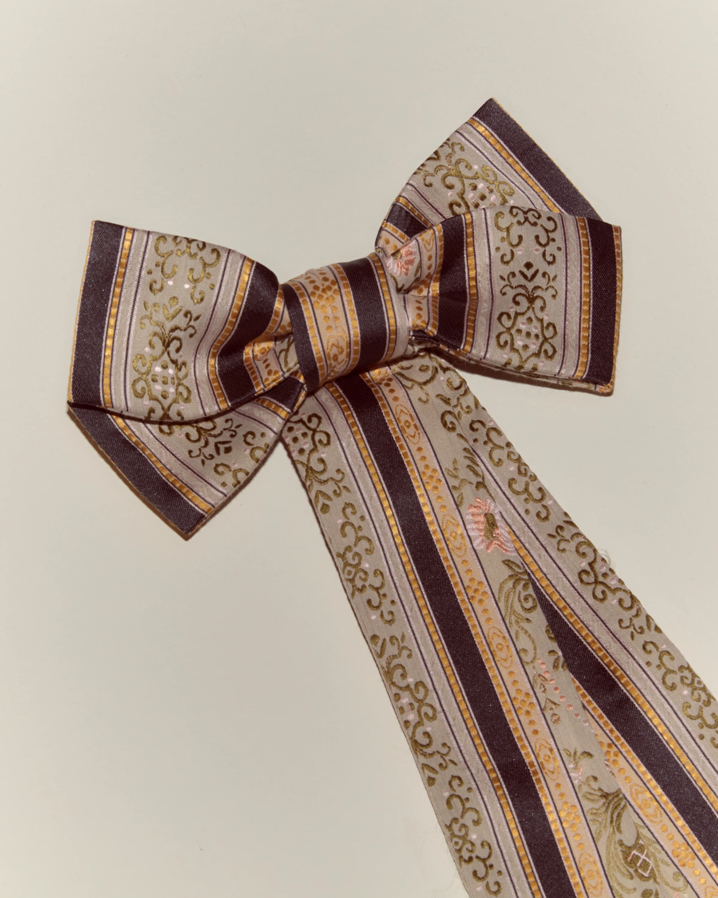 Floret Brocade Bow Barrette - Image 2