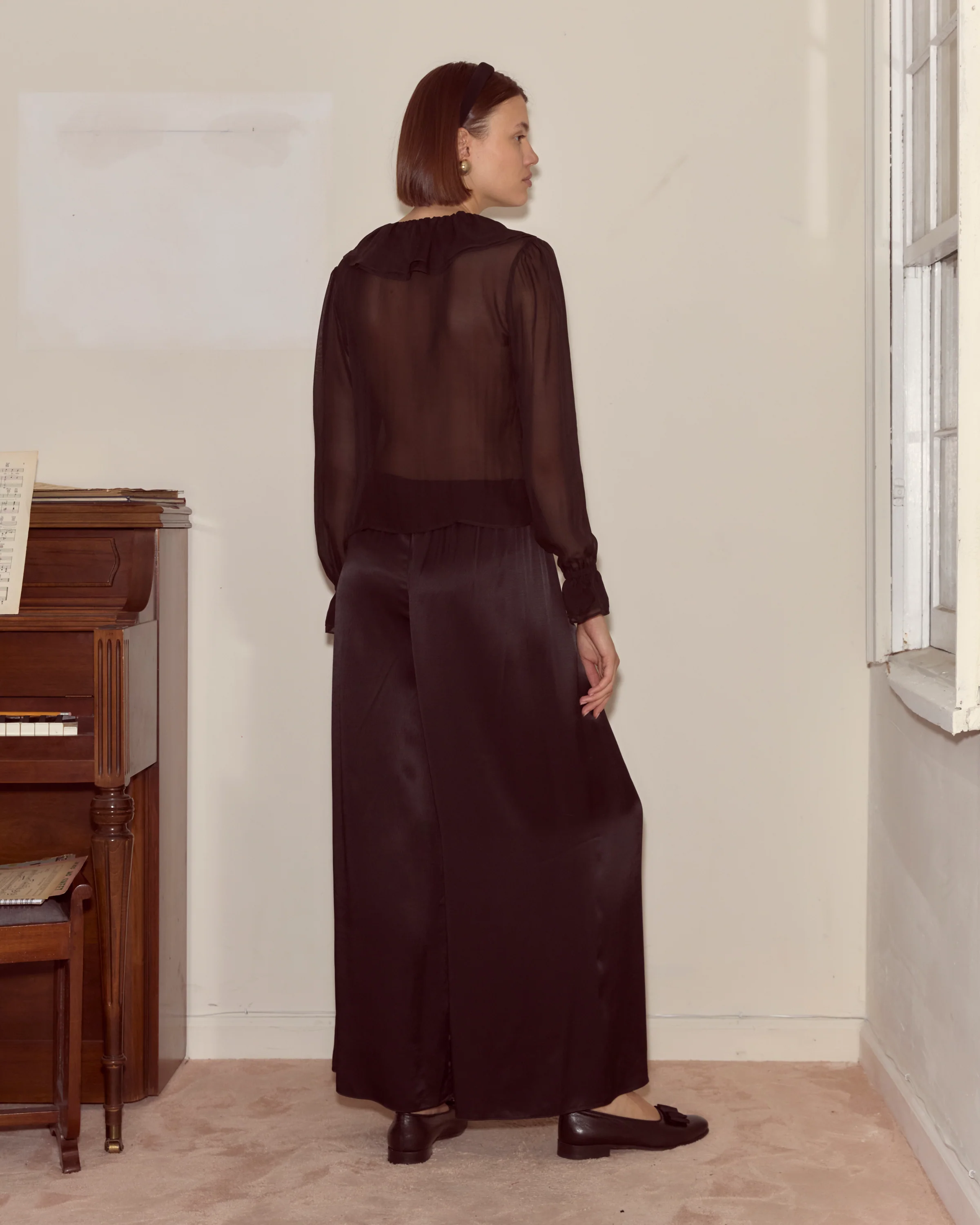 Flounce Blouse - Black - Image 3