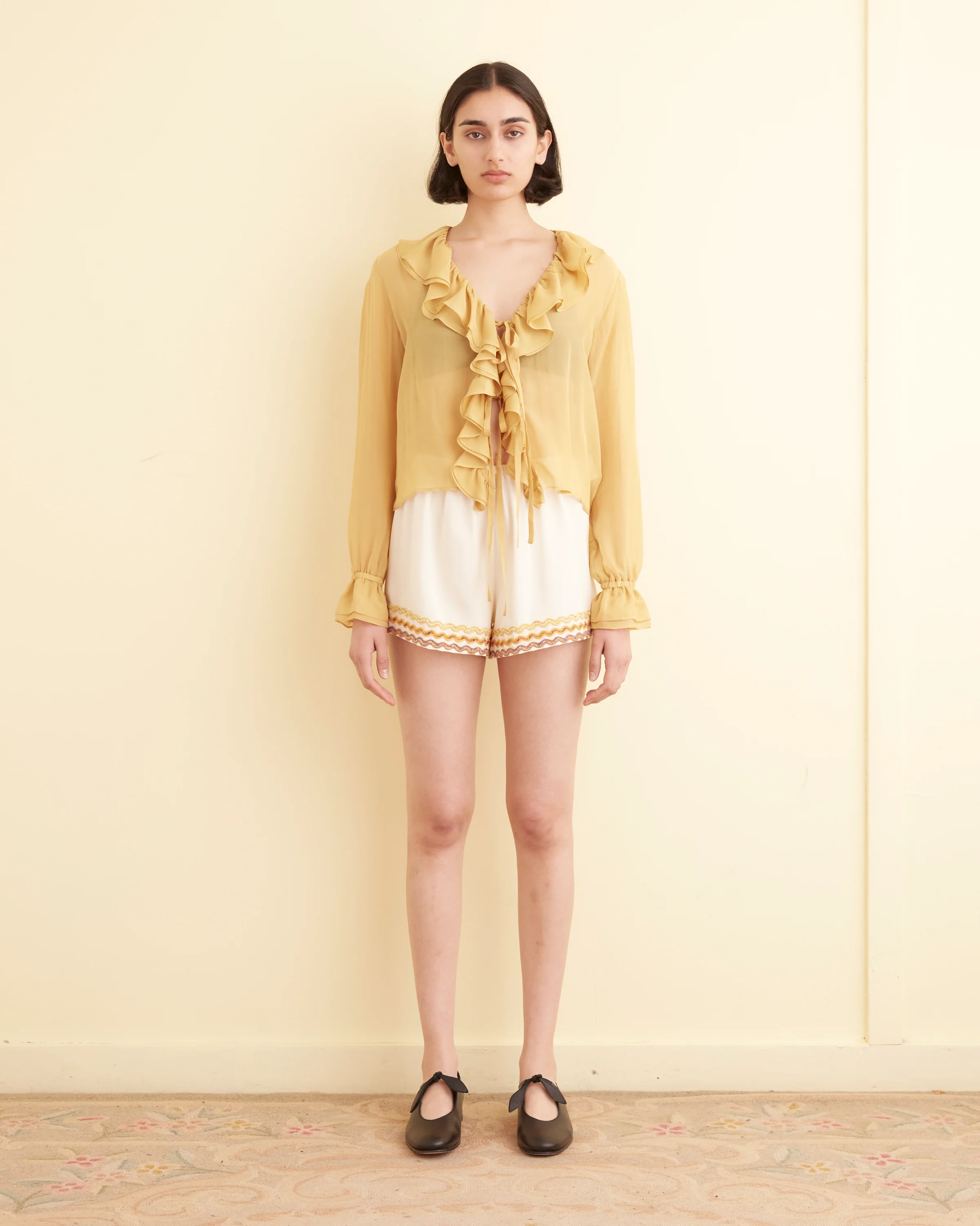Flounce Blouse - Ocre