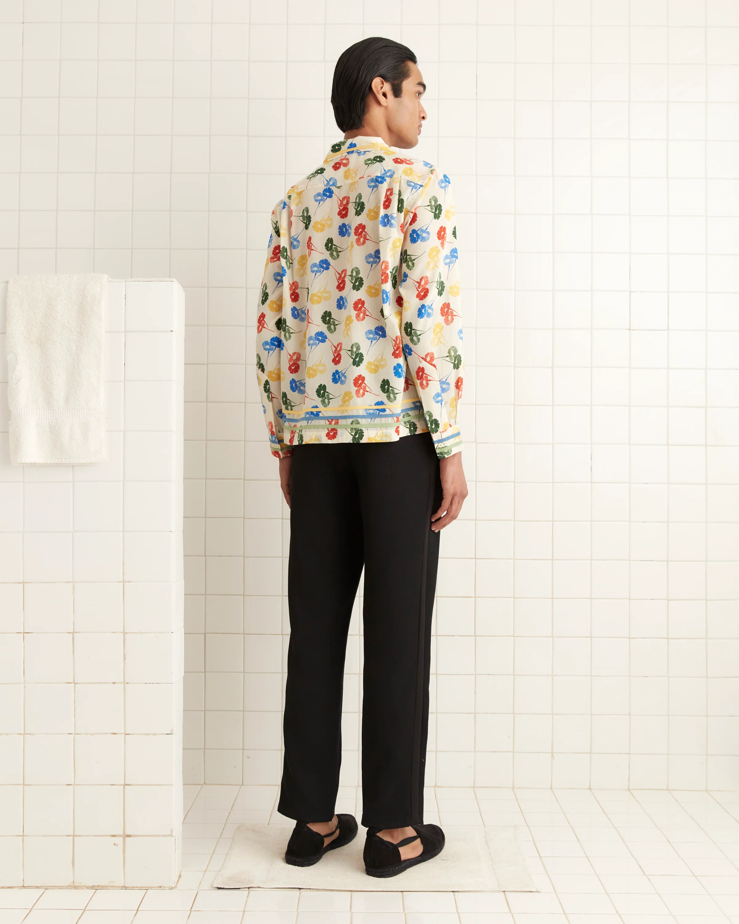 Flower Stamp Long Sleeve Shirt - Image 3