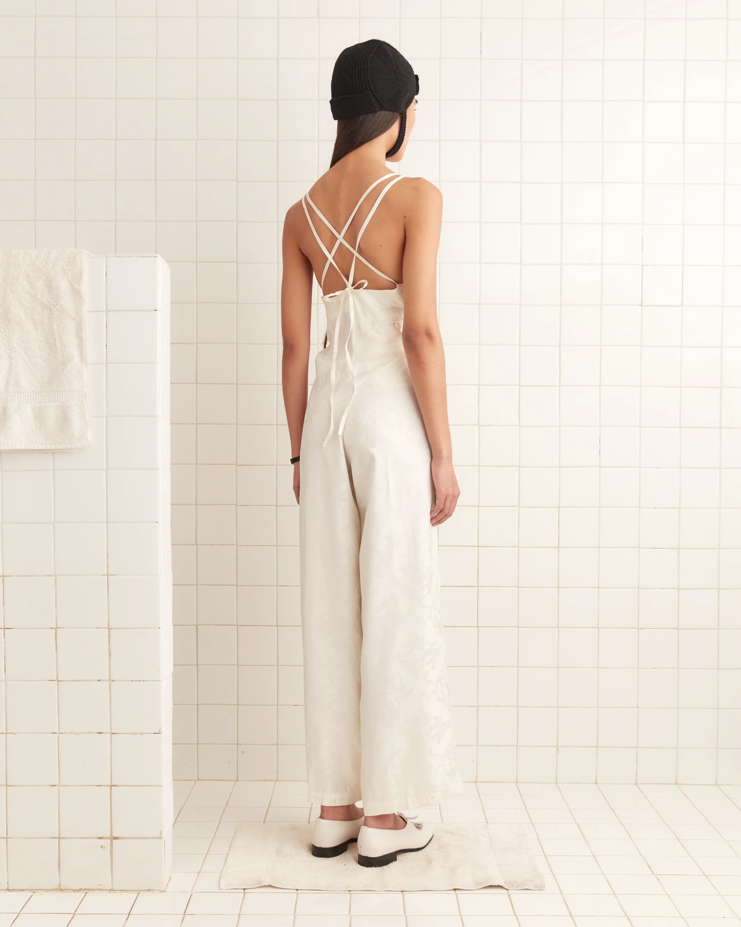 Football Jacquard Jumpsuit - Cream - Image 3