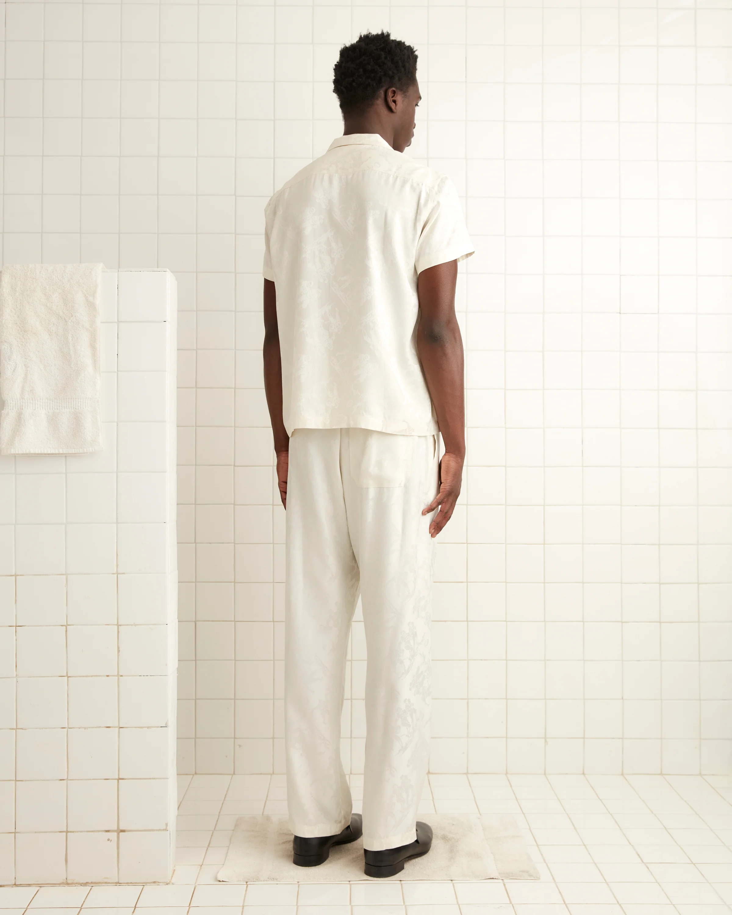 Football Jacquard Pajama Pants - Cream - Image 3