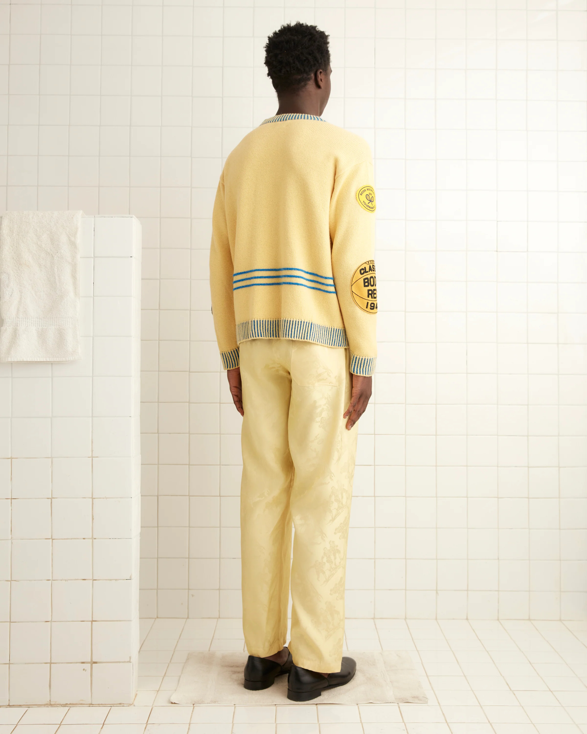 Football Jacquard Pajama Pants - Yellow - Image 3