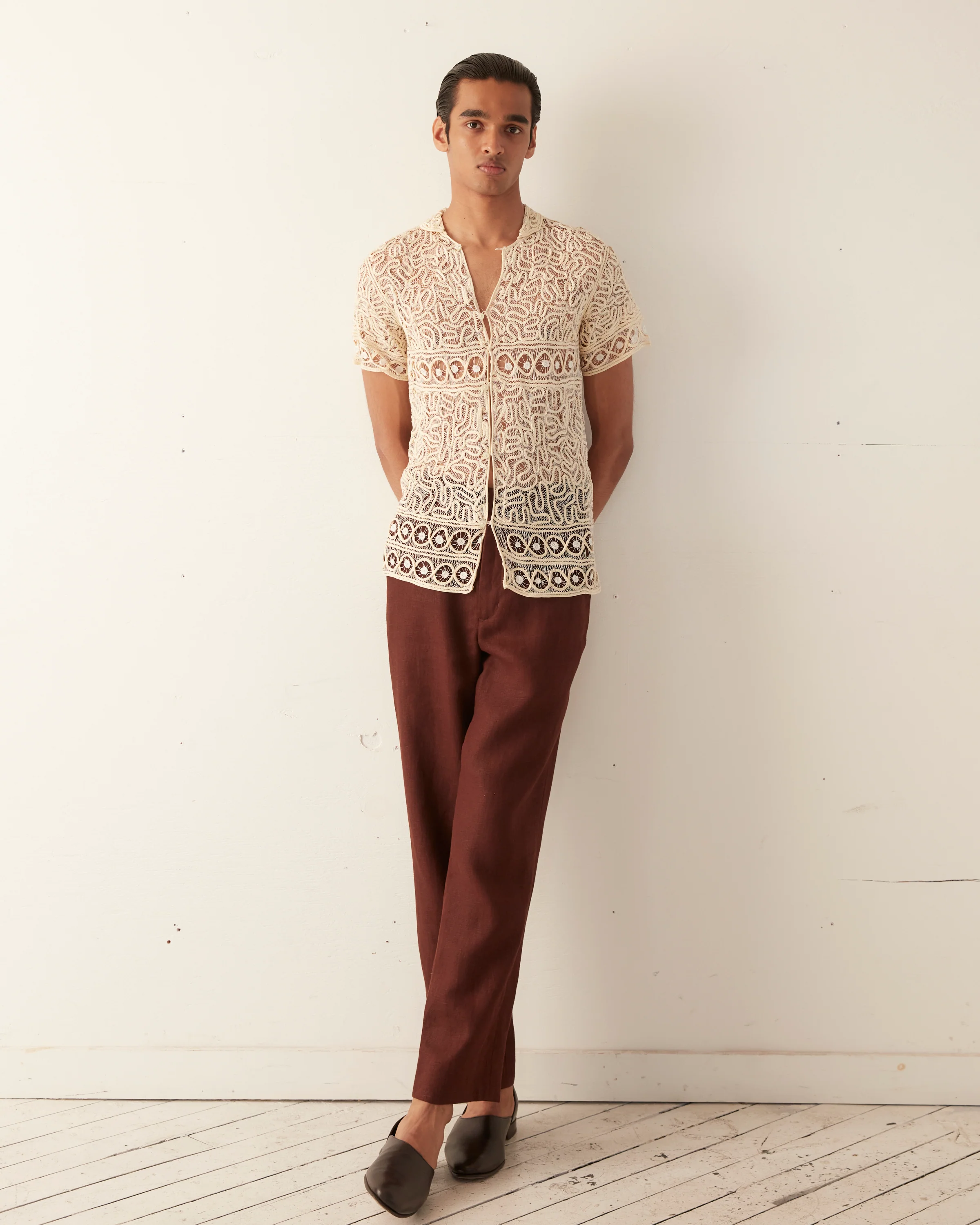 Formal Threadwork Short Sleeve Shirt - Image 2
