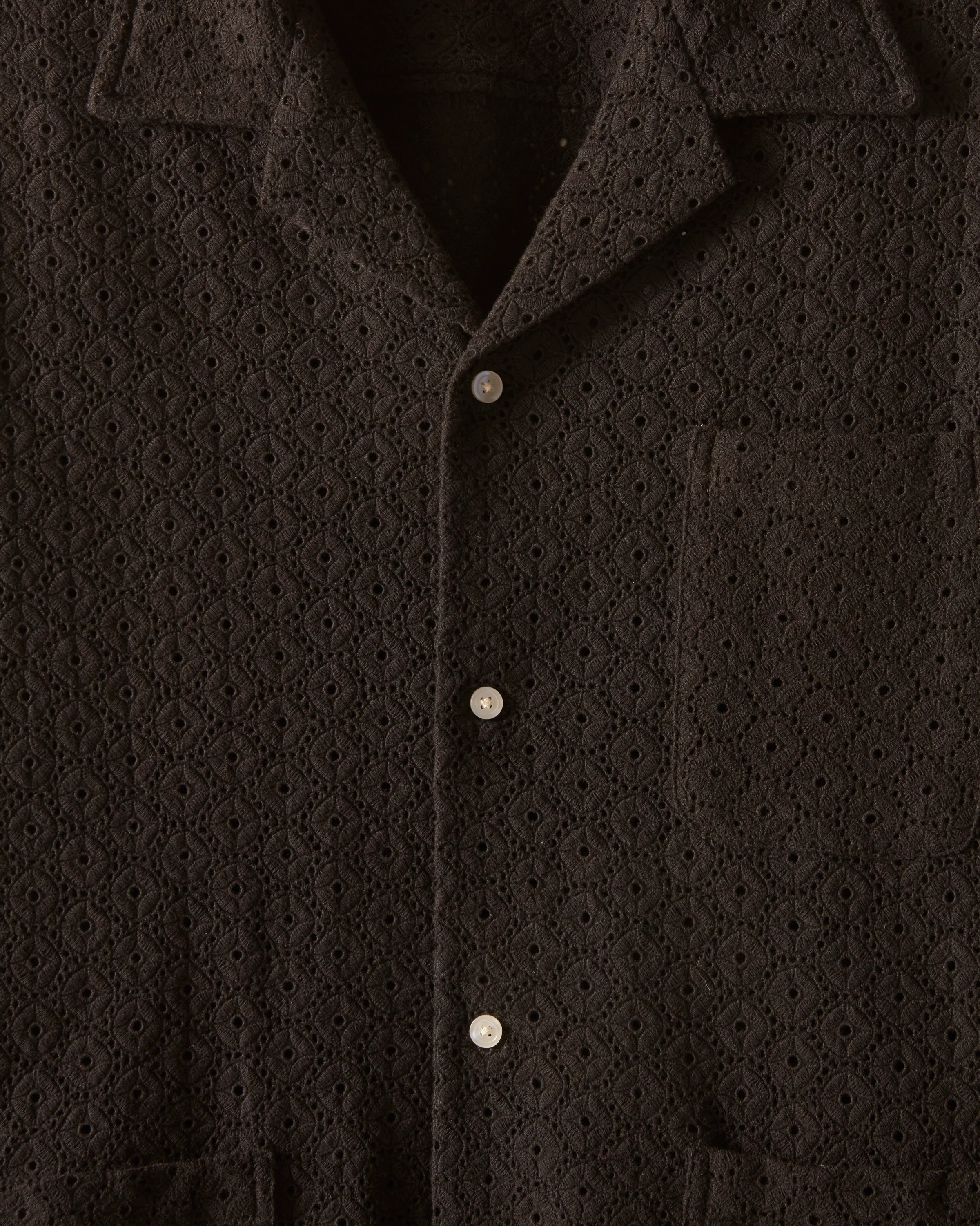 Geo Lace Overshirt - Black - Image 2