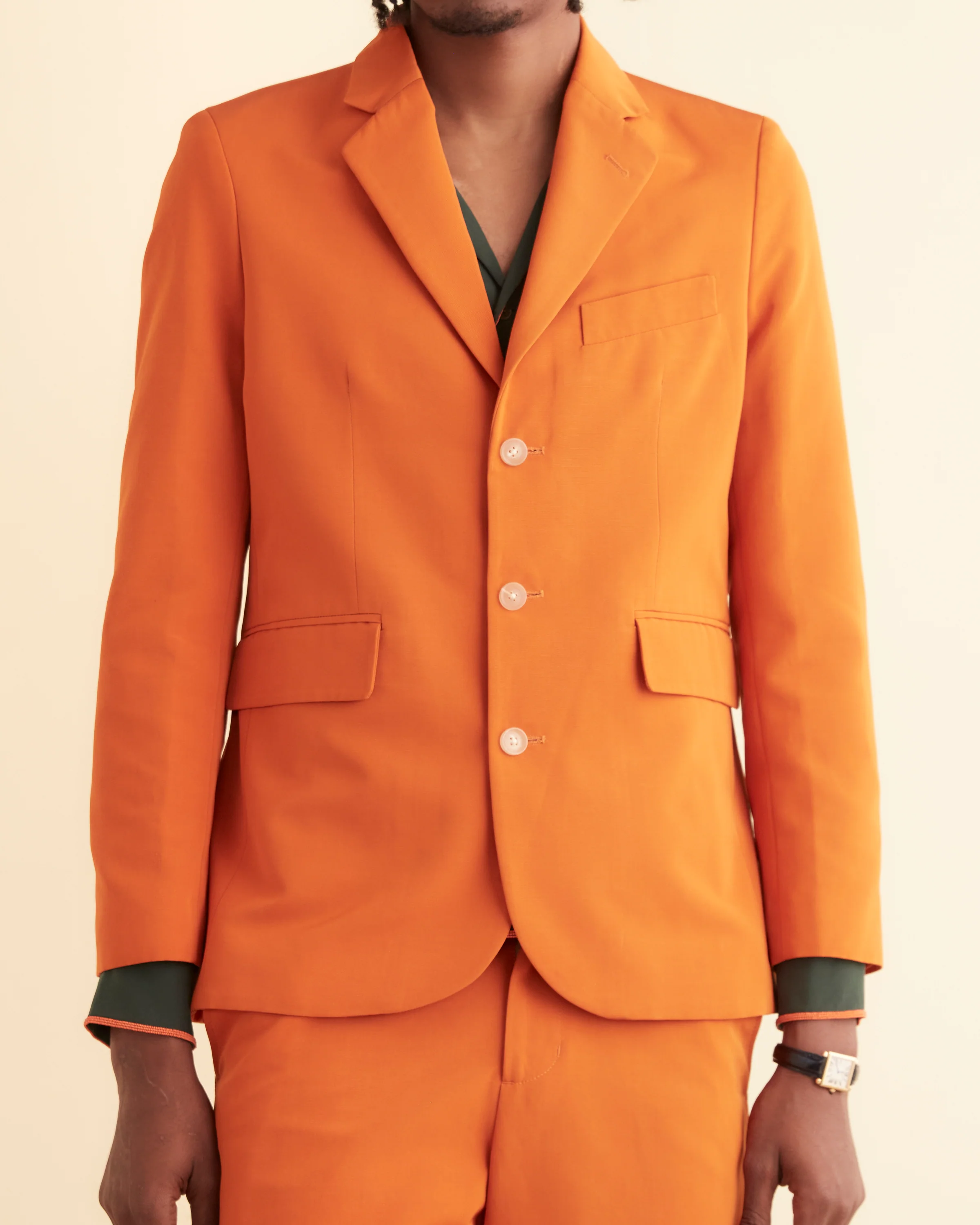 Ginger Faille Single-Breasted Suit Jacket - Image 2