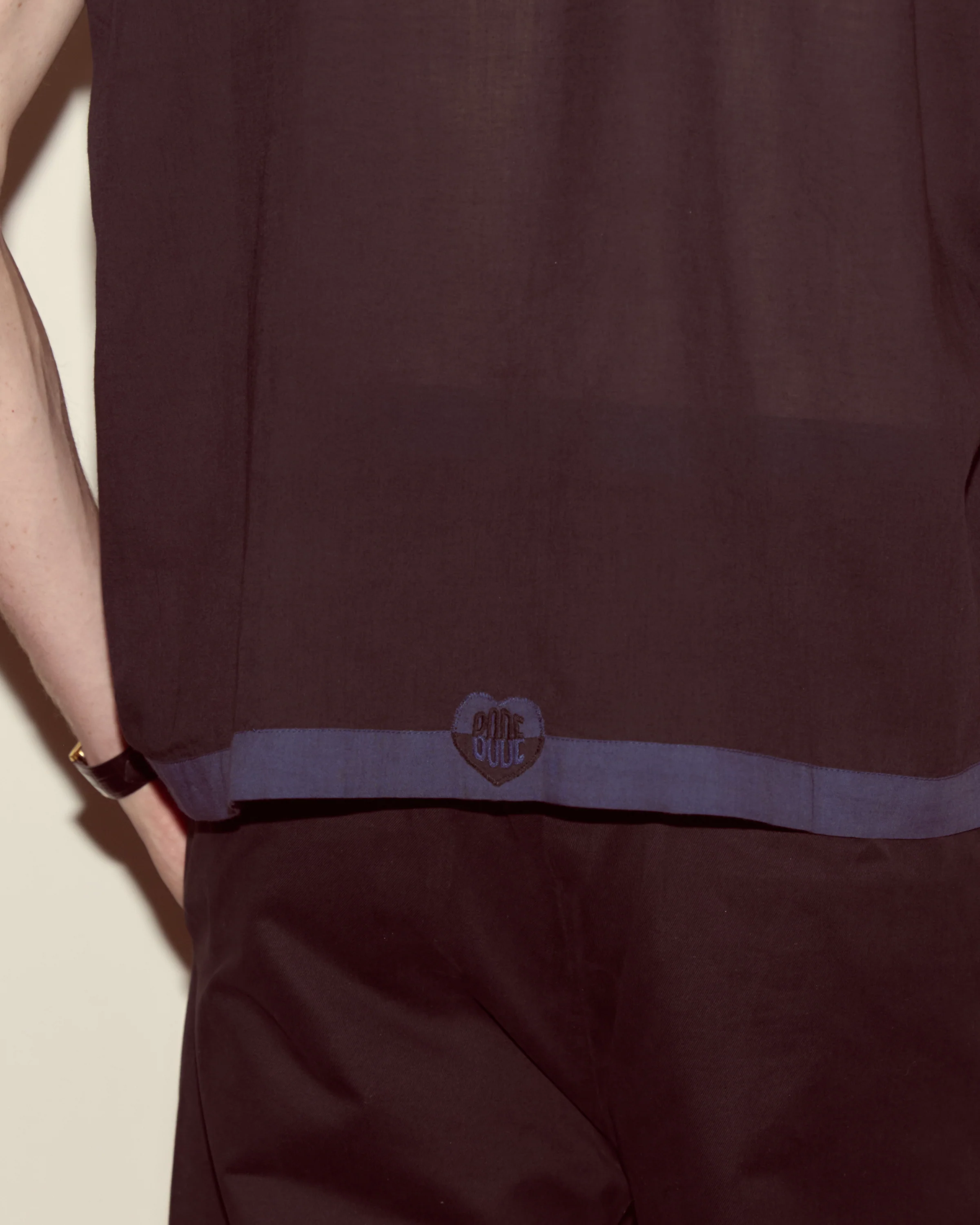 Heart Deco Short Sleeve Shirt - Navy/Black - Image 2