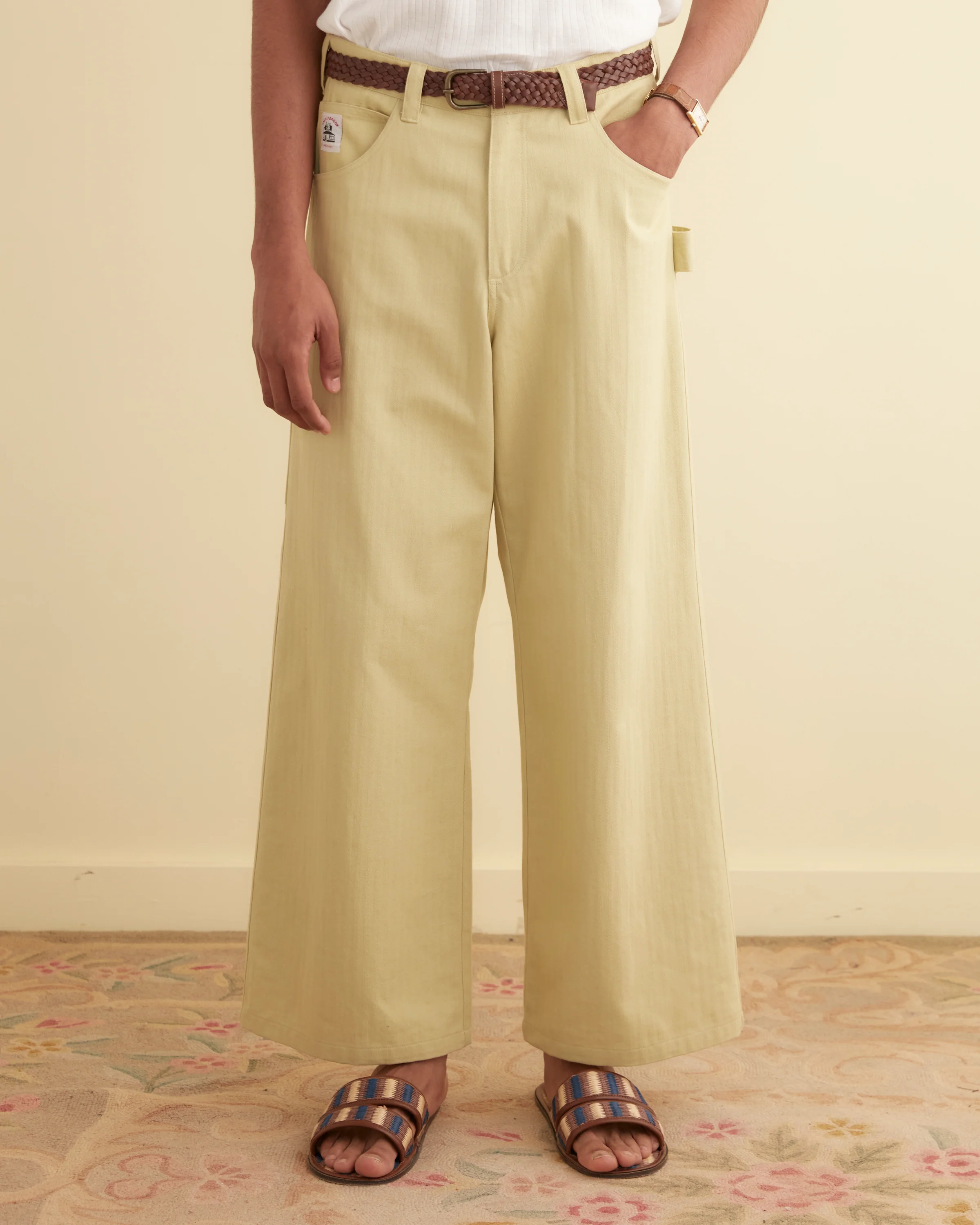 Herringbone Knolly Brook Trousers - Green - Image 2