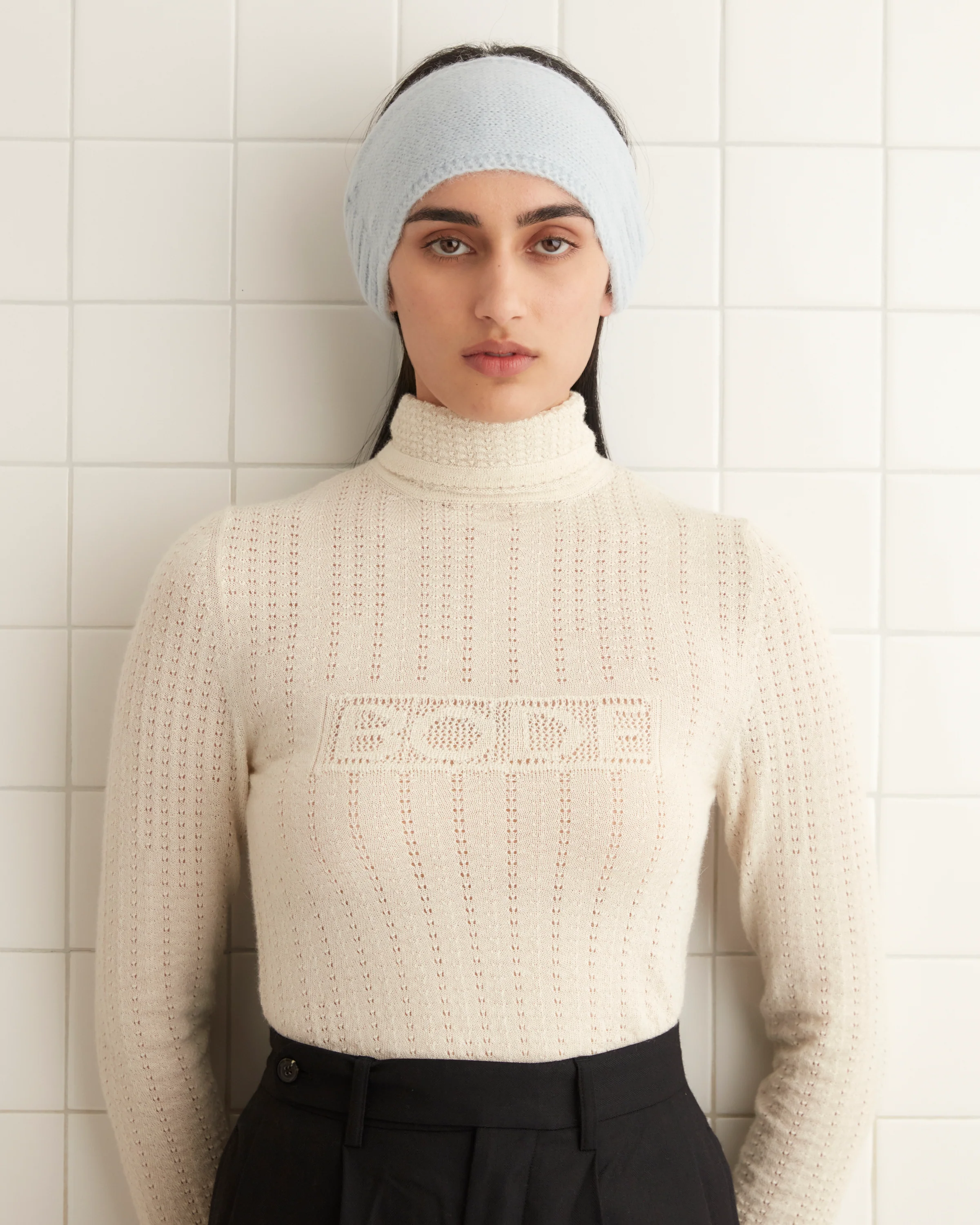 Knitted Headband - Light Blue - Image 2