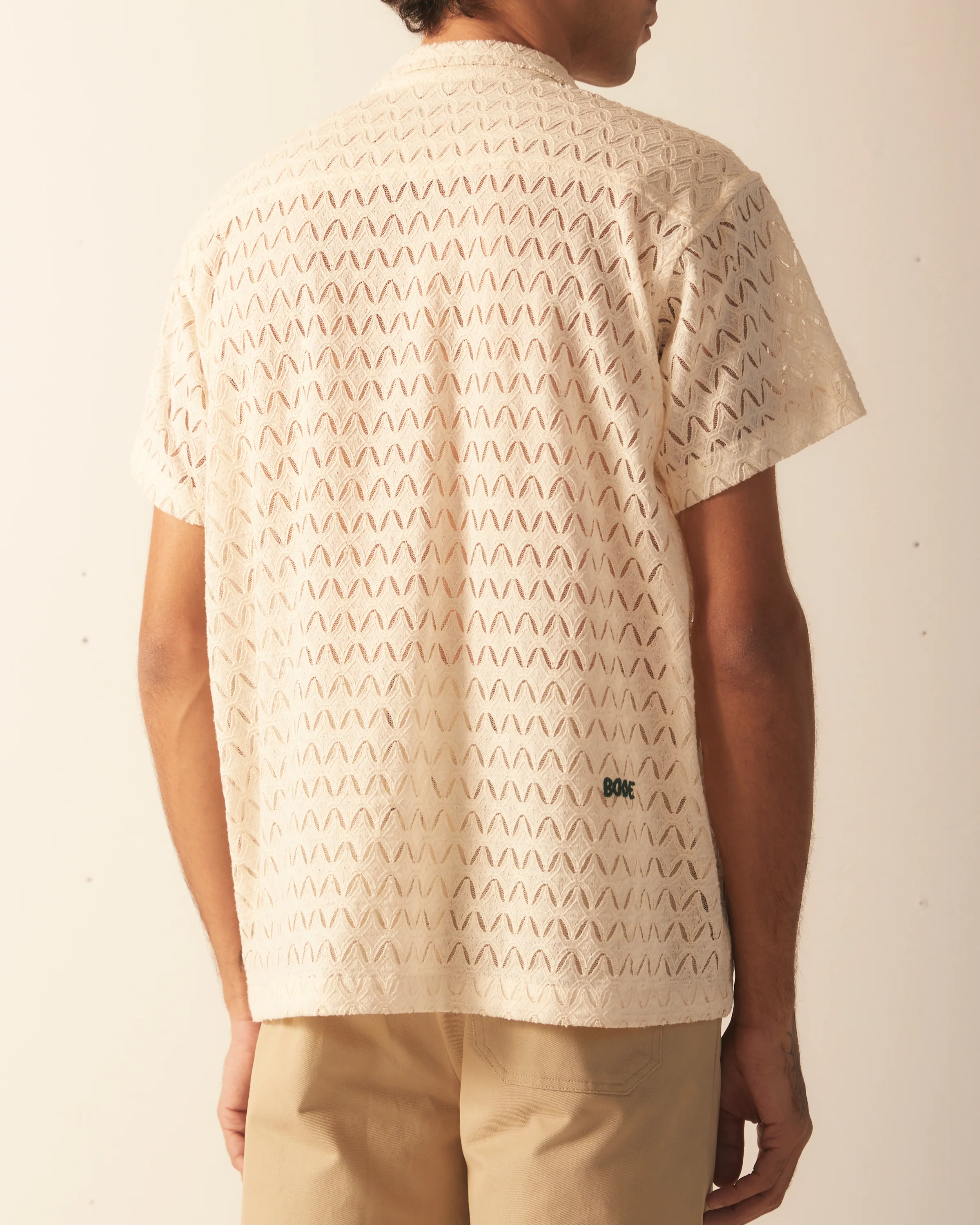 Lattice Lace Short Sleeve Shirt - Image 4